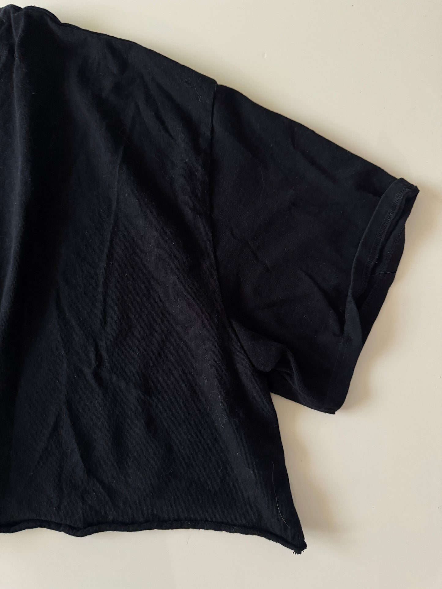 Crop negro con detalle al frente tejido, Talla M, Primark, Mujer