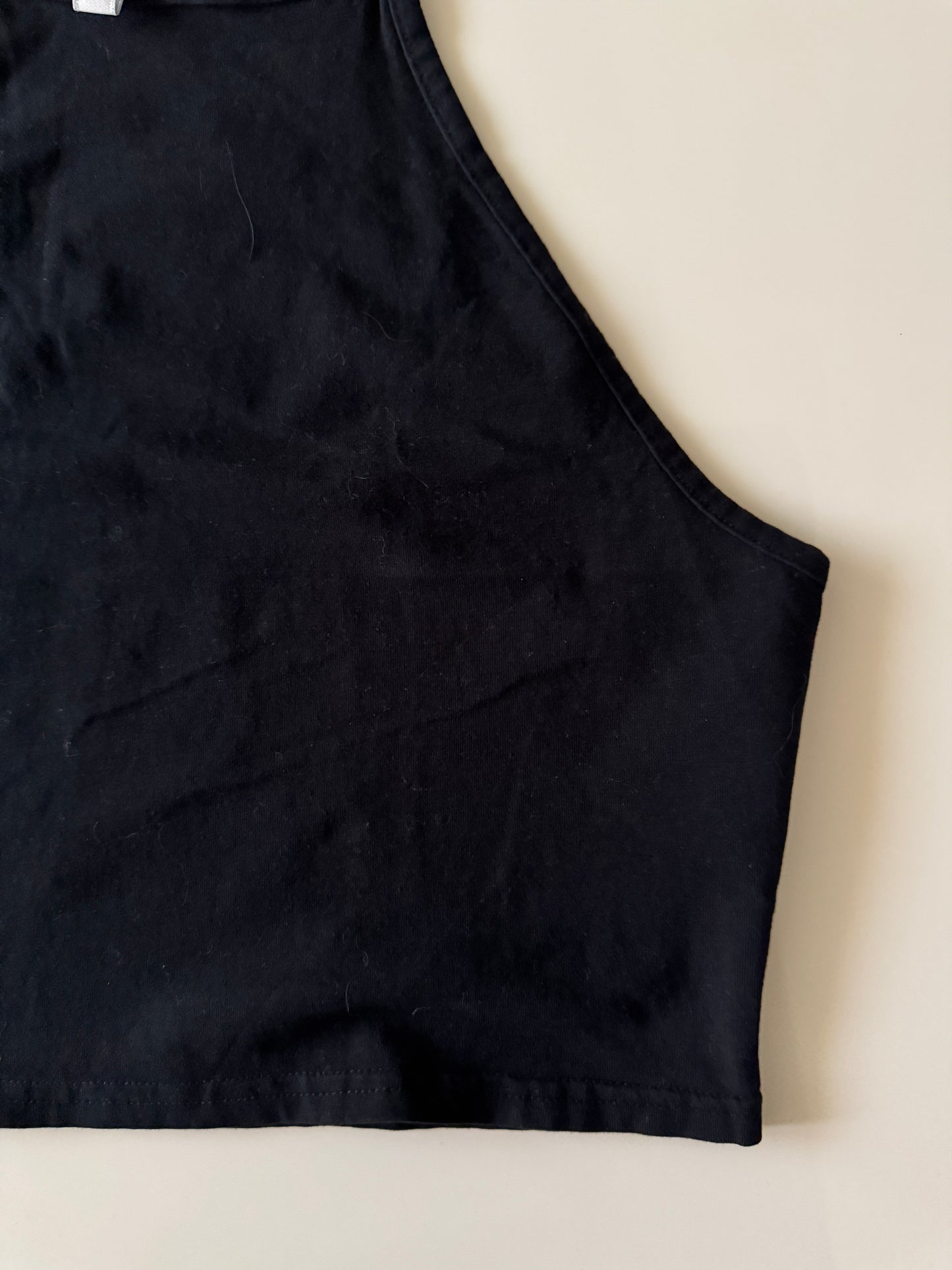 Crop top halter negro, Talla L, Divided H&M, Mujer