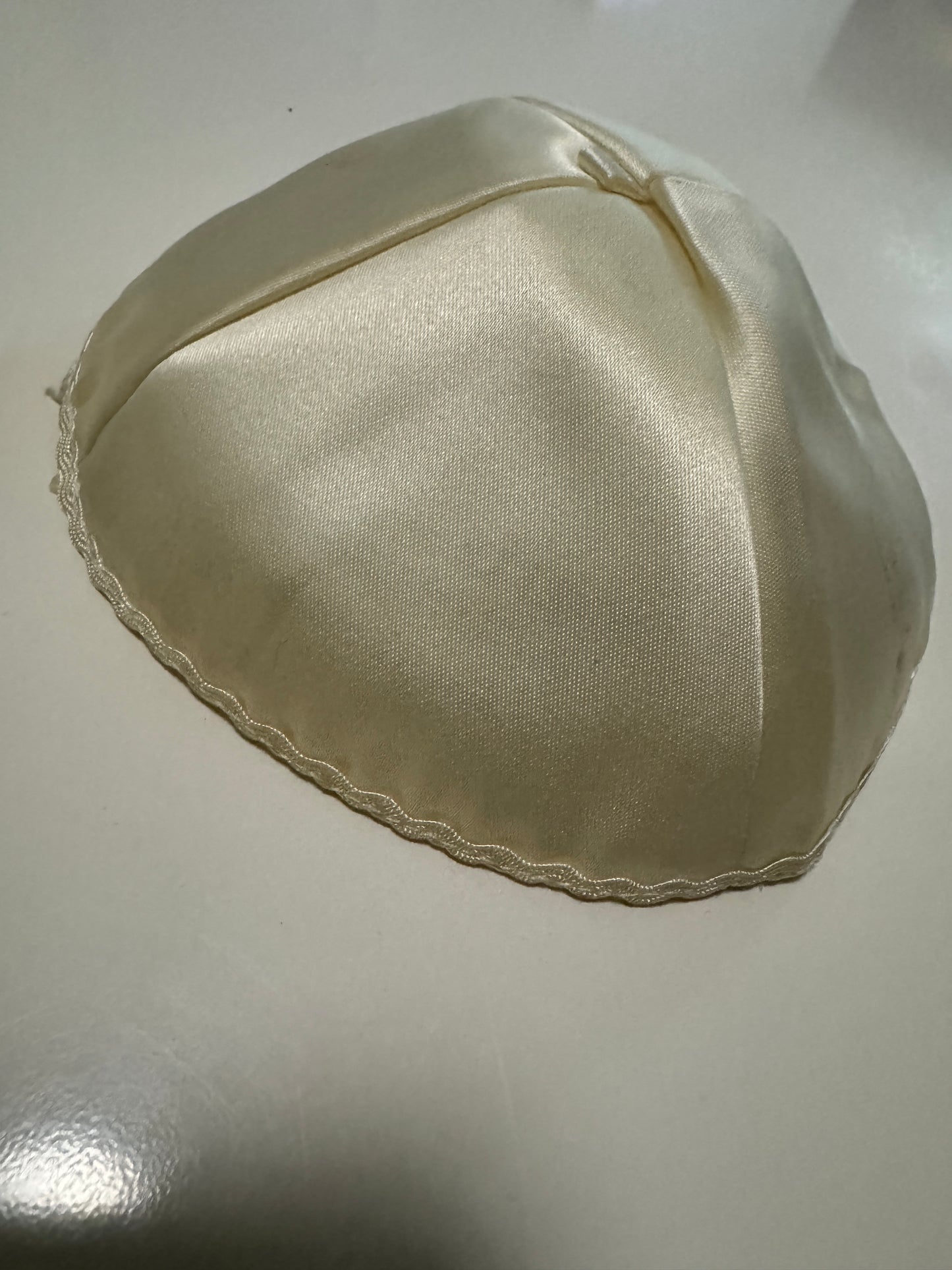 Kipa beige de saten, Adulto, Hombre