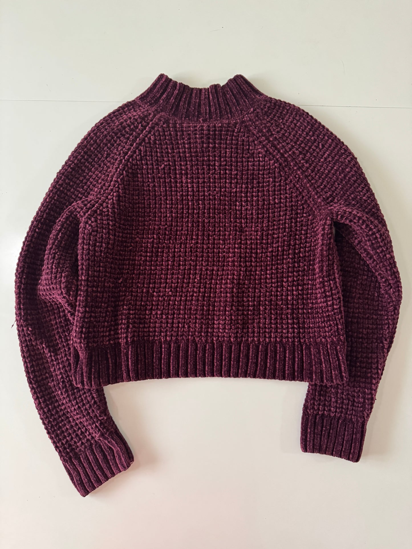 Crop Sweter color vino, Talla M, Divided H&M, Mujer