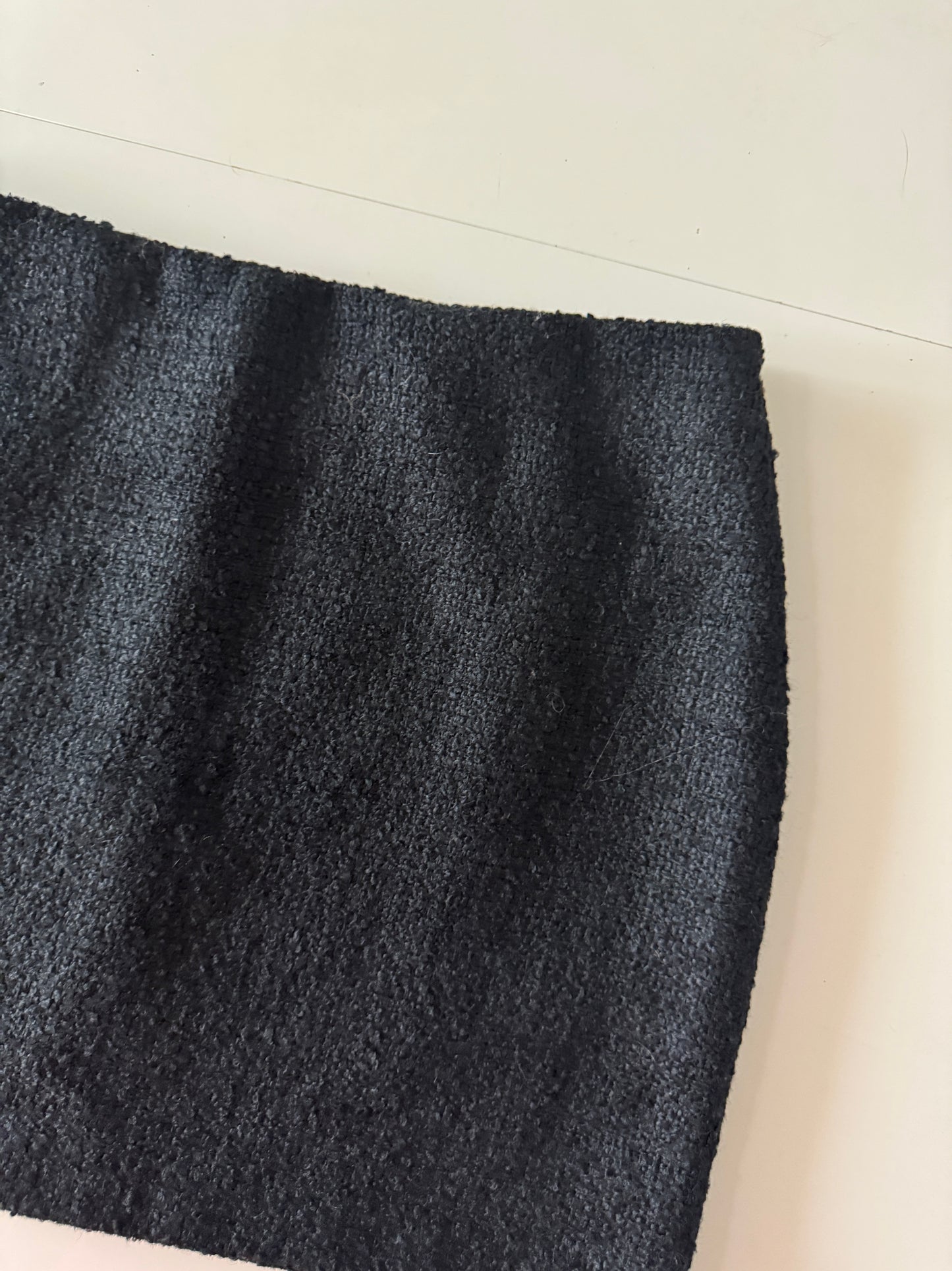 Mini falda negra de tweed, Talla 12Mx, 12Usa, H&M, Mujer