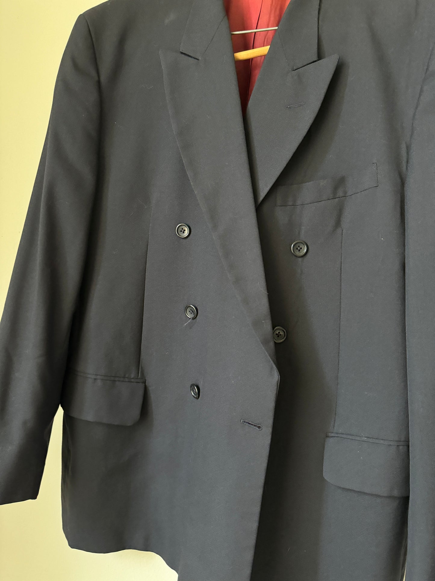 Saco cruzado azul marino oscuro, Talla 46R, Hombre
