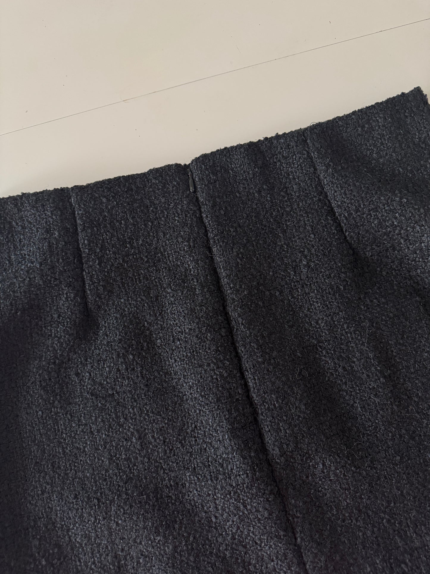 Mini falda negra de tweed, Talla 12Mx, 12Usa, H&M, Mujer