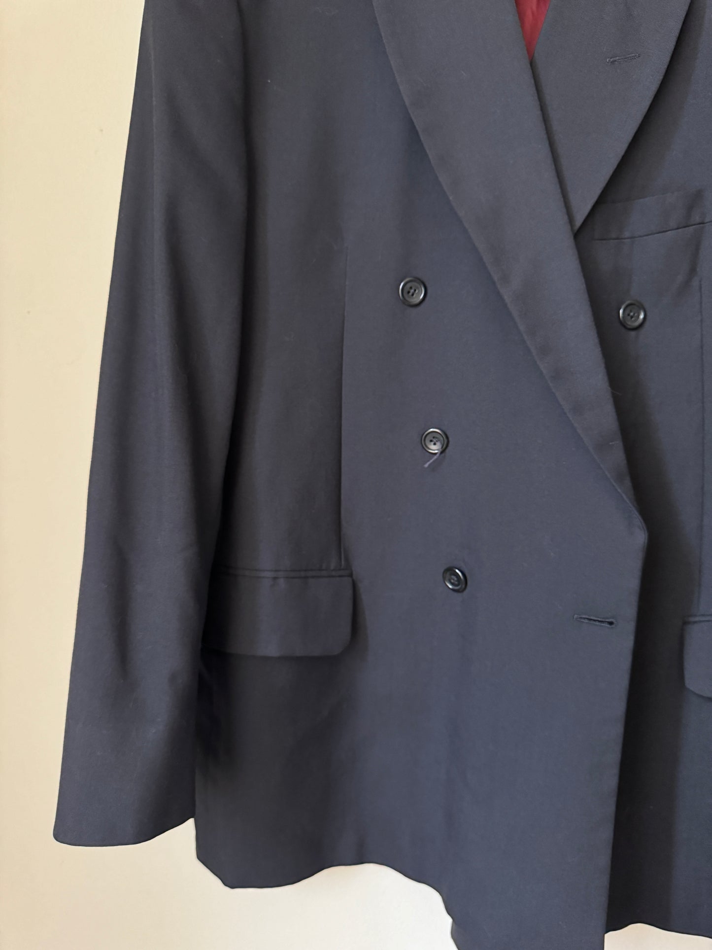 Saco cruzado azul marino oscuro, Talla 46R, Hombre