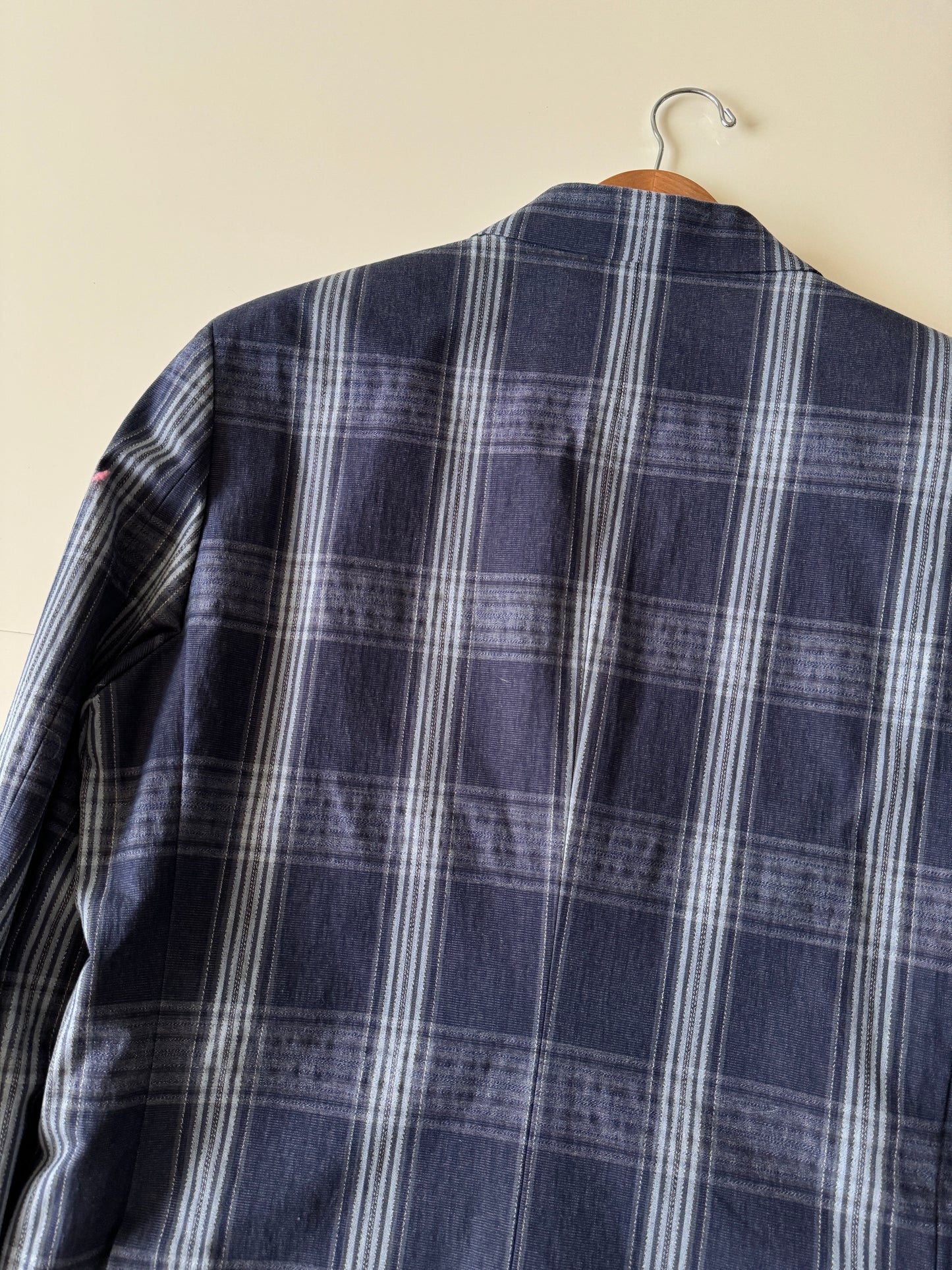 Blazer de cuadros azul, Talla M/L, Hombre