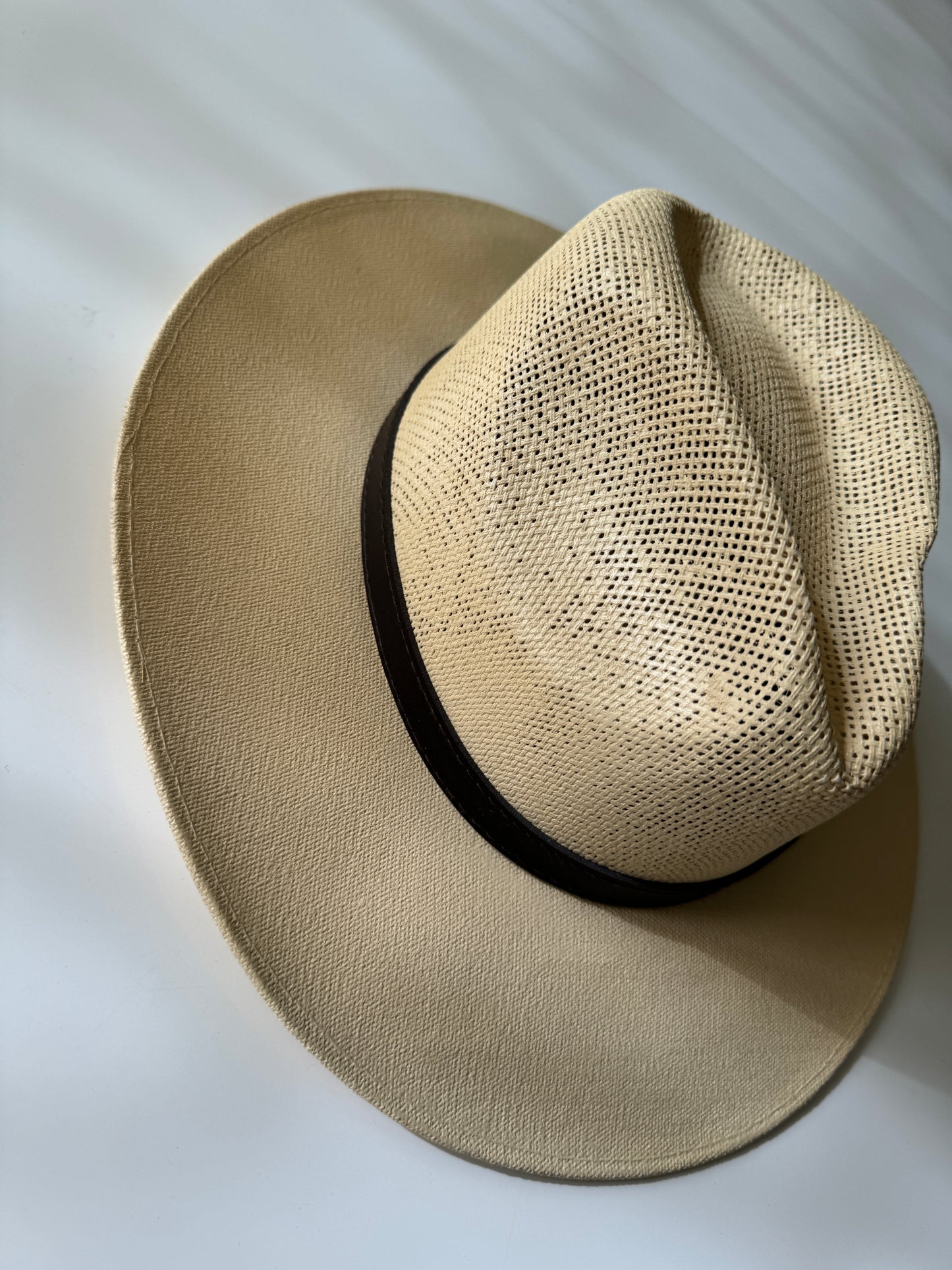 Sombrero beige de paja, Talla M, Mujer