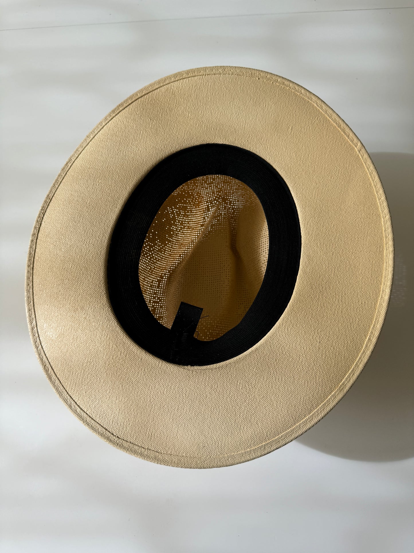 Sombrero beige de paja, Talla M, Mujer