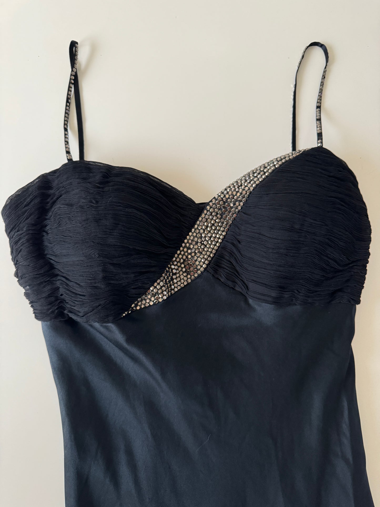 Vestido negro, slip dress, Talla S, Mujer