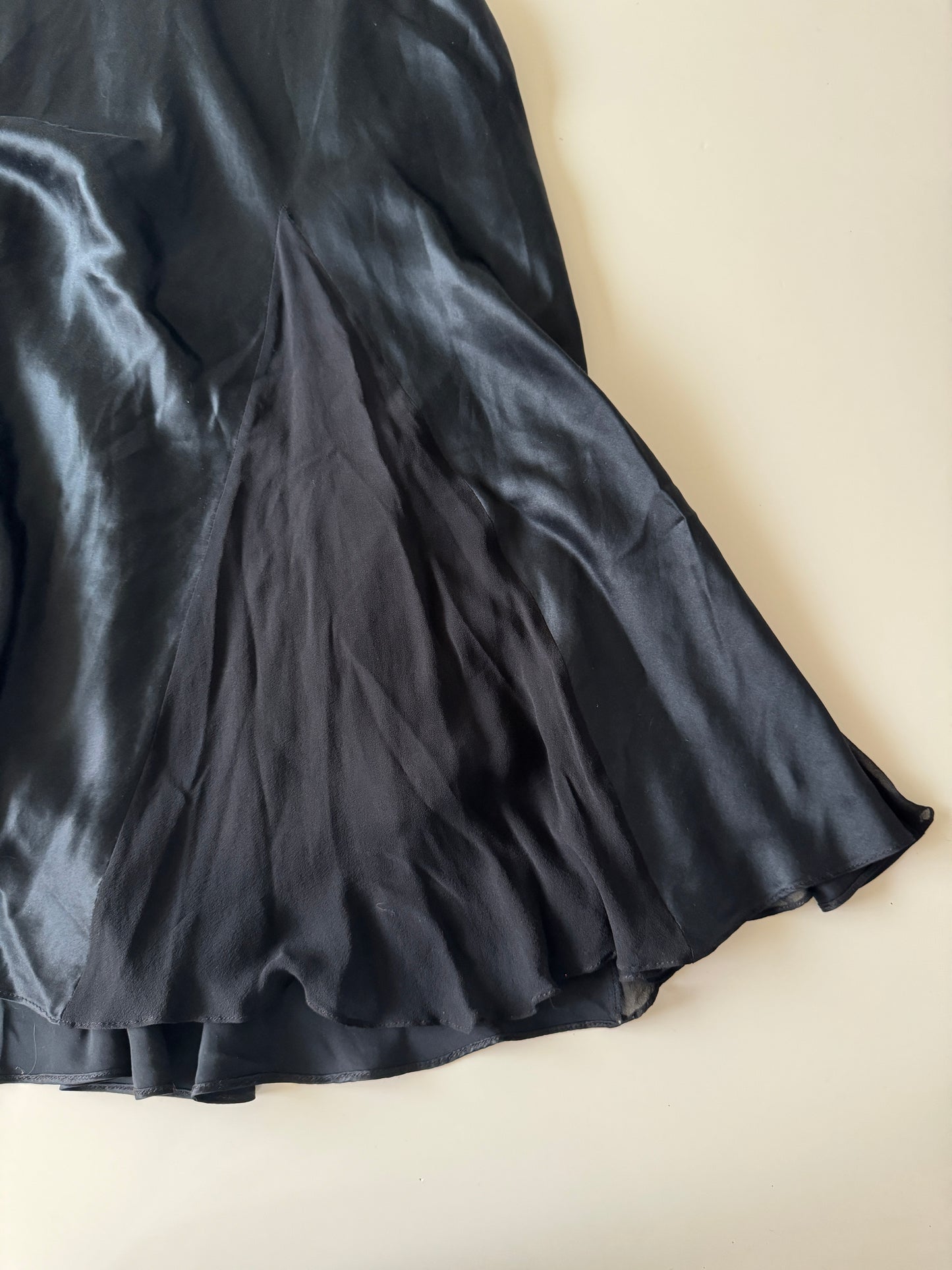 Vestido negro, slip dress, Talla S, Mujer
