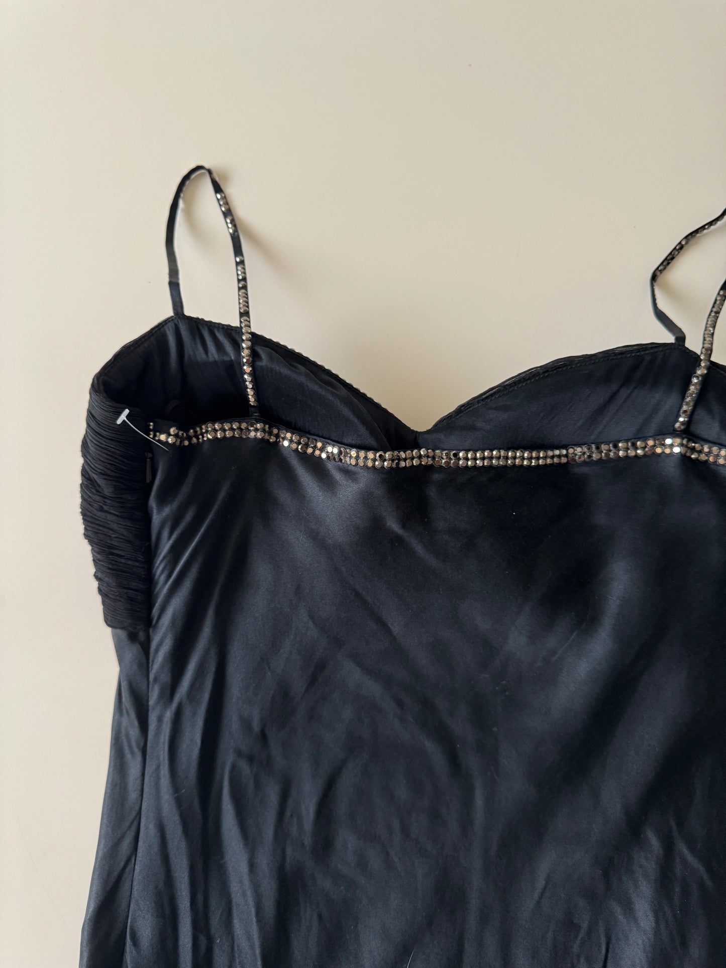 Vestido negro, slip dress, Talla S, Mujer