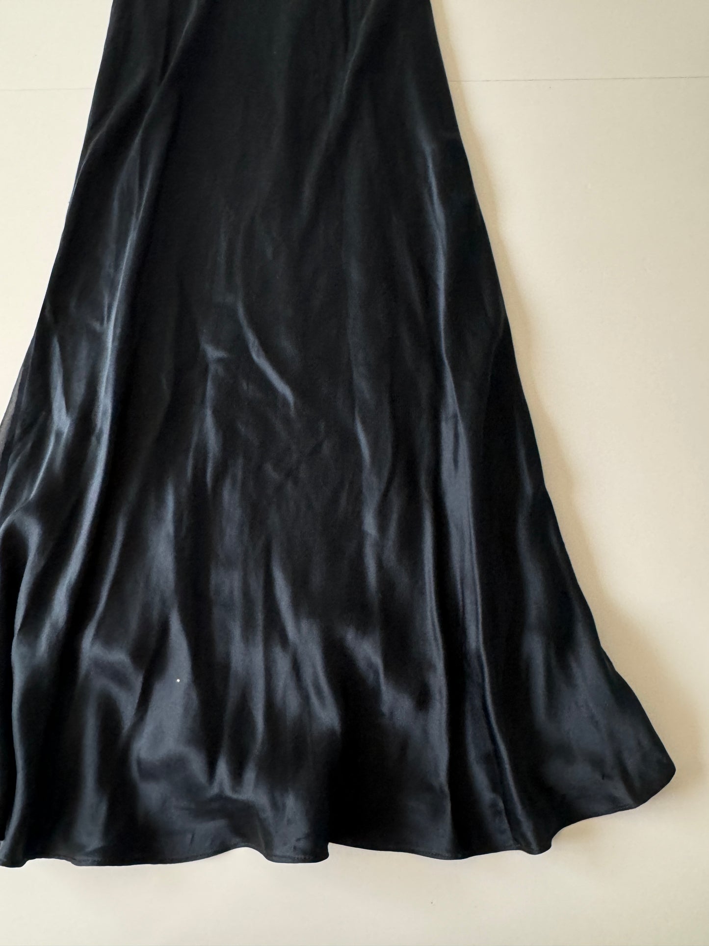 Vestido negro, slip dress, Talla S, Mujer