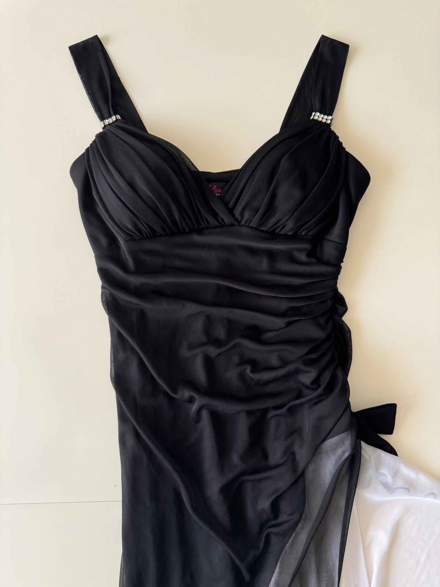 Vestido bicolor en falda, Talla 3, S, Mujer