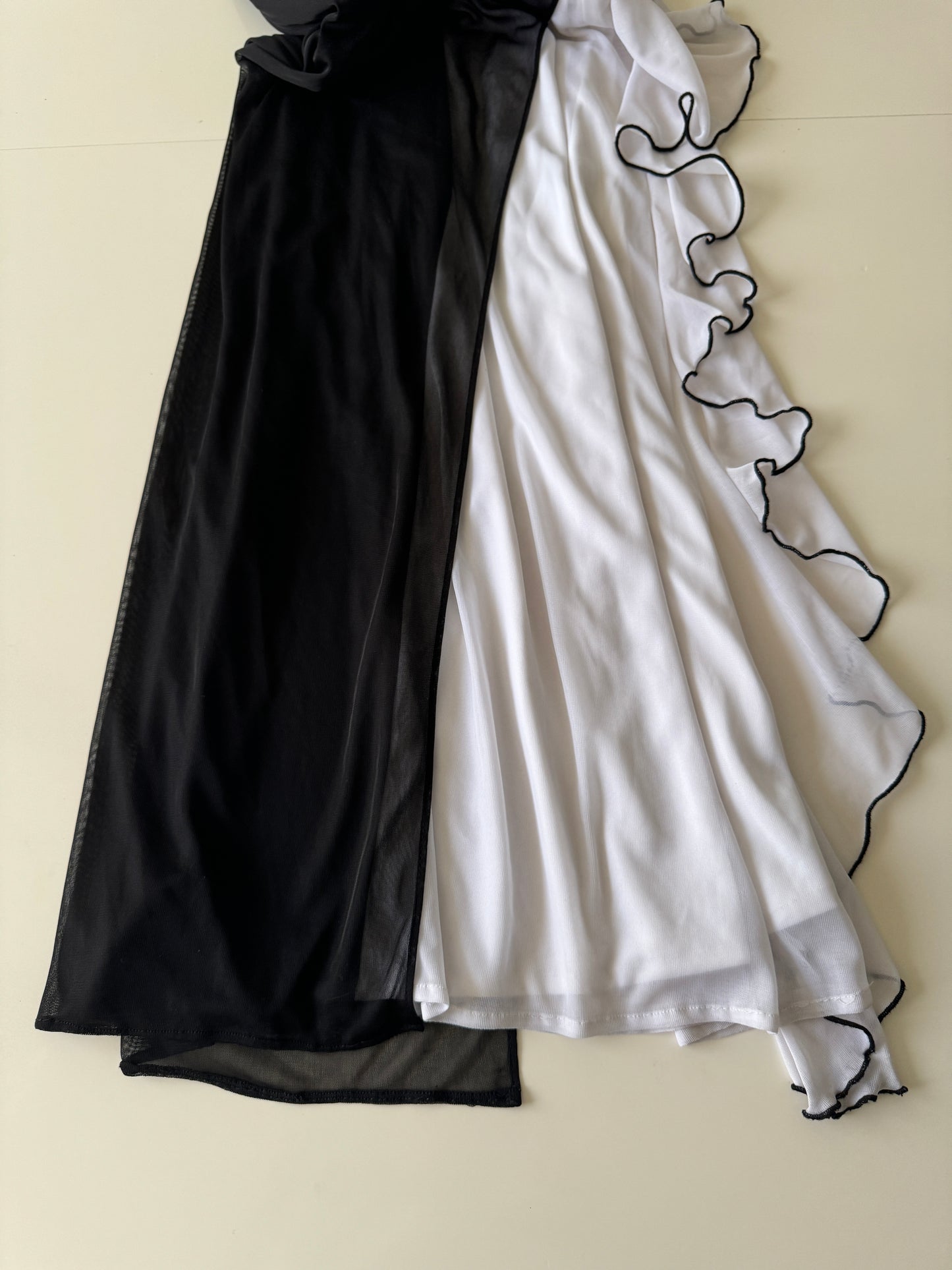Vestido bicolor en falda, Talla 3, S, Mujer