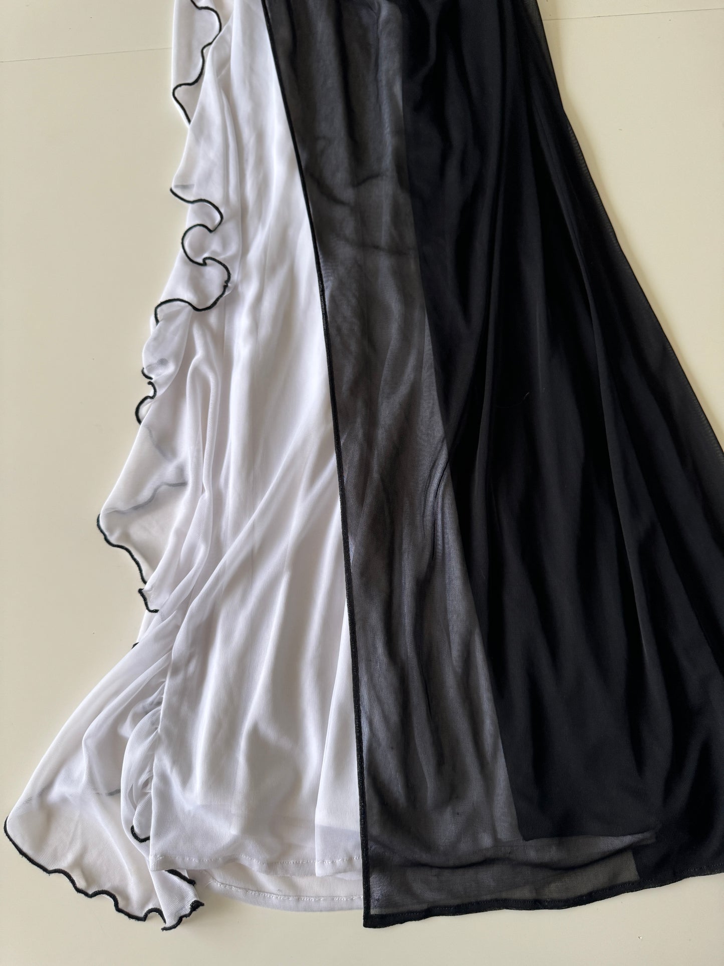 Vestido bicolor en falda, Talla 3, S, Mujer