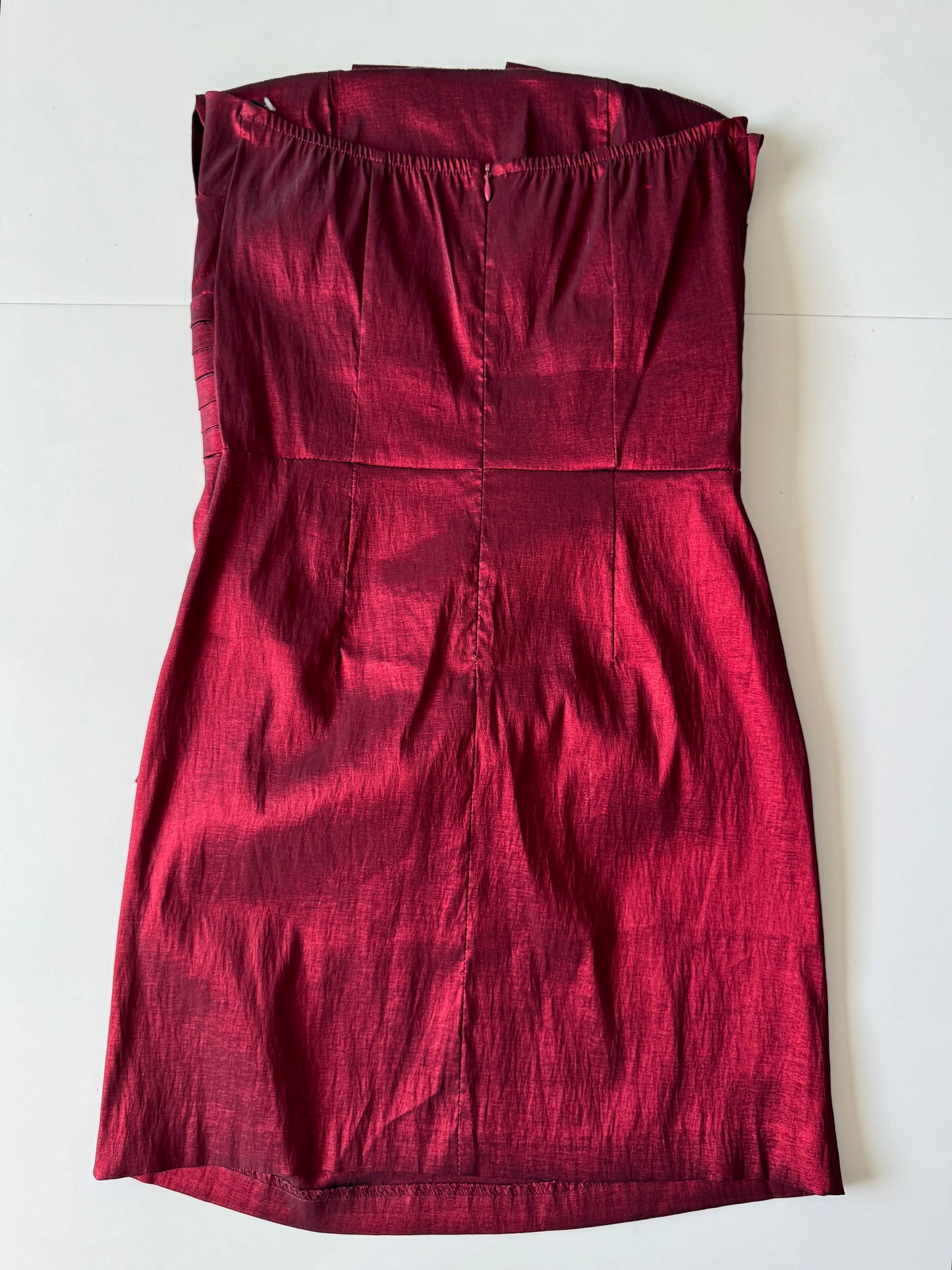 Vestido strapless rojo, Talla L, Stretch, Mujer