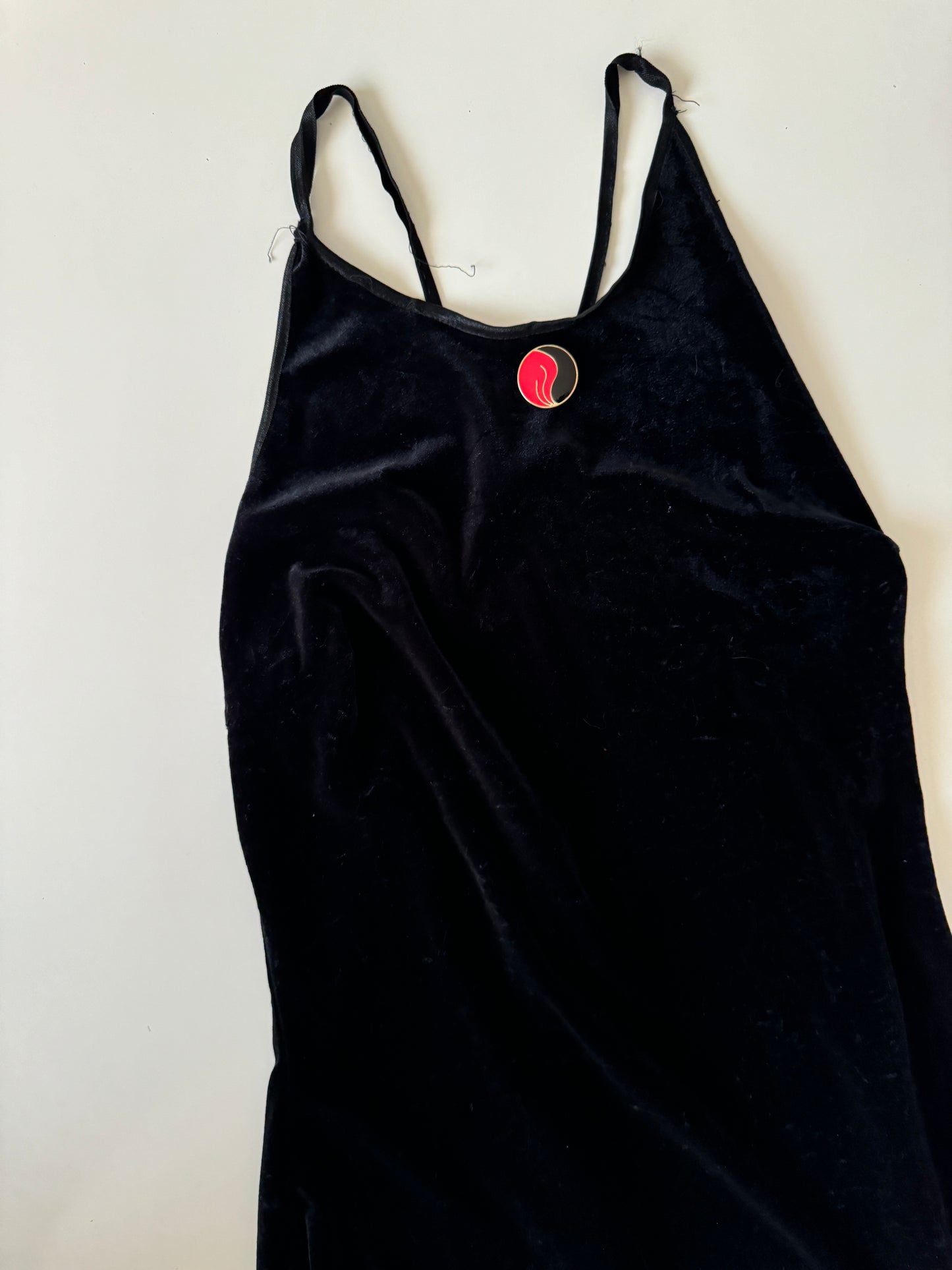 Vestido halter de terciopelo negro, Talla S/M Stretch, Mujer