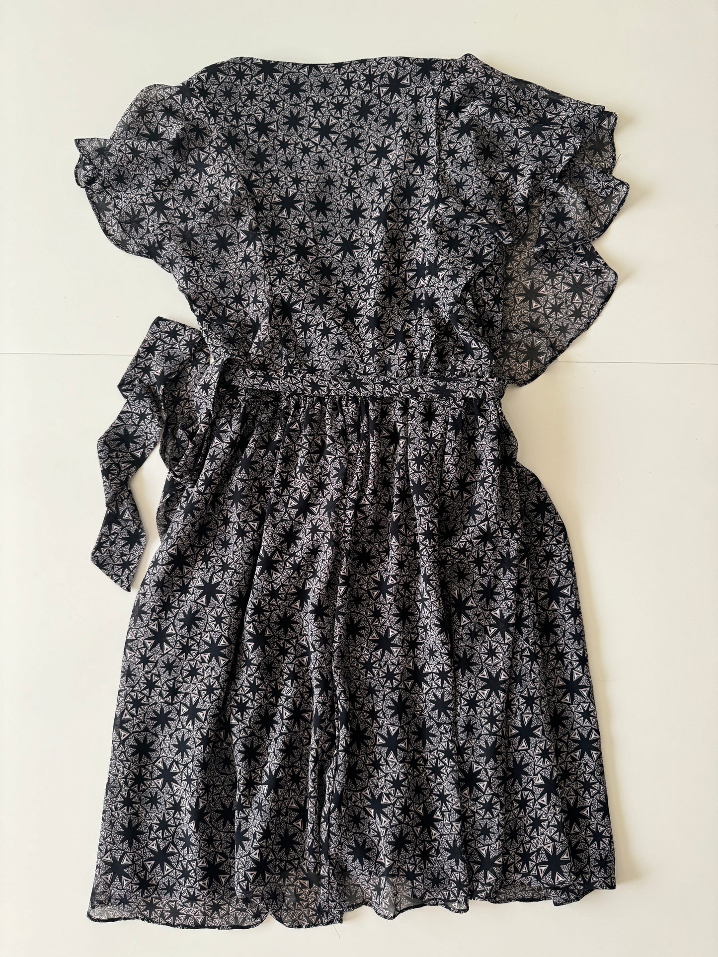 Vestido cruzado estampado, Talla S, Mujer