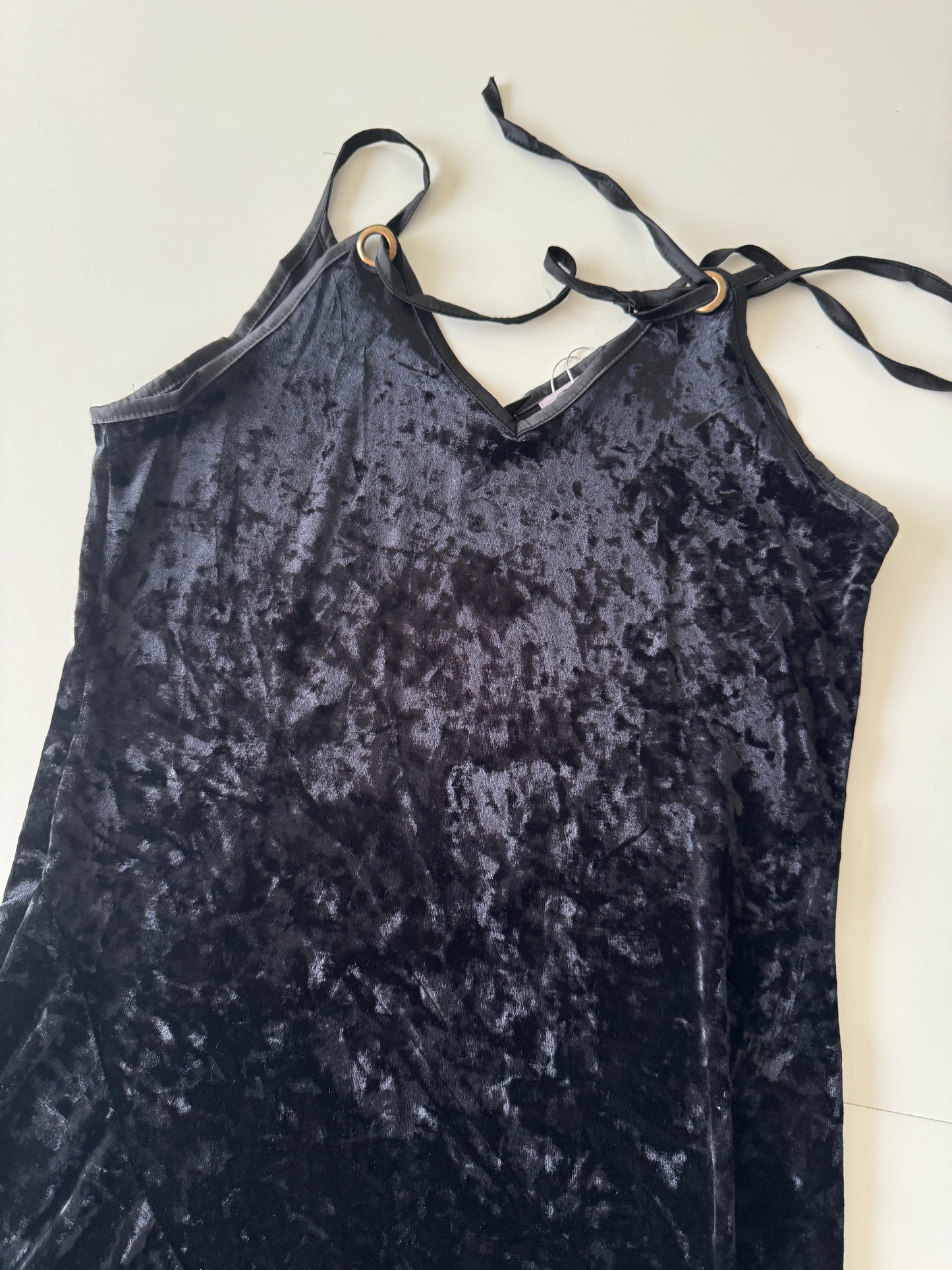 Vestido de terciopelo asimetrico, Talla S-M, Mujer