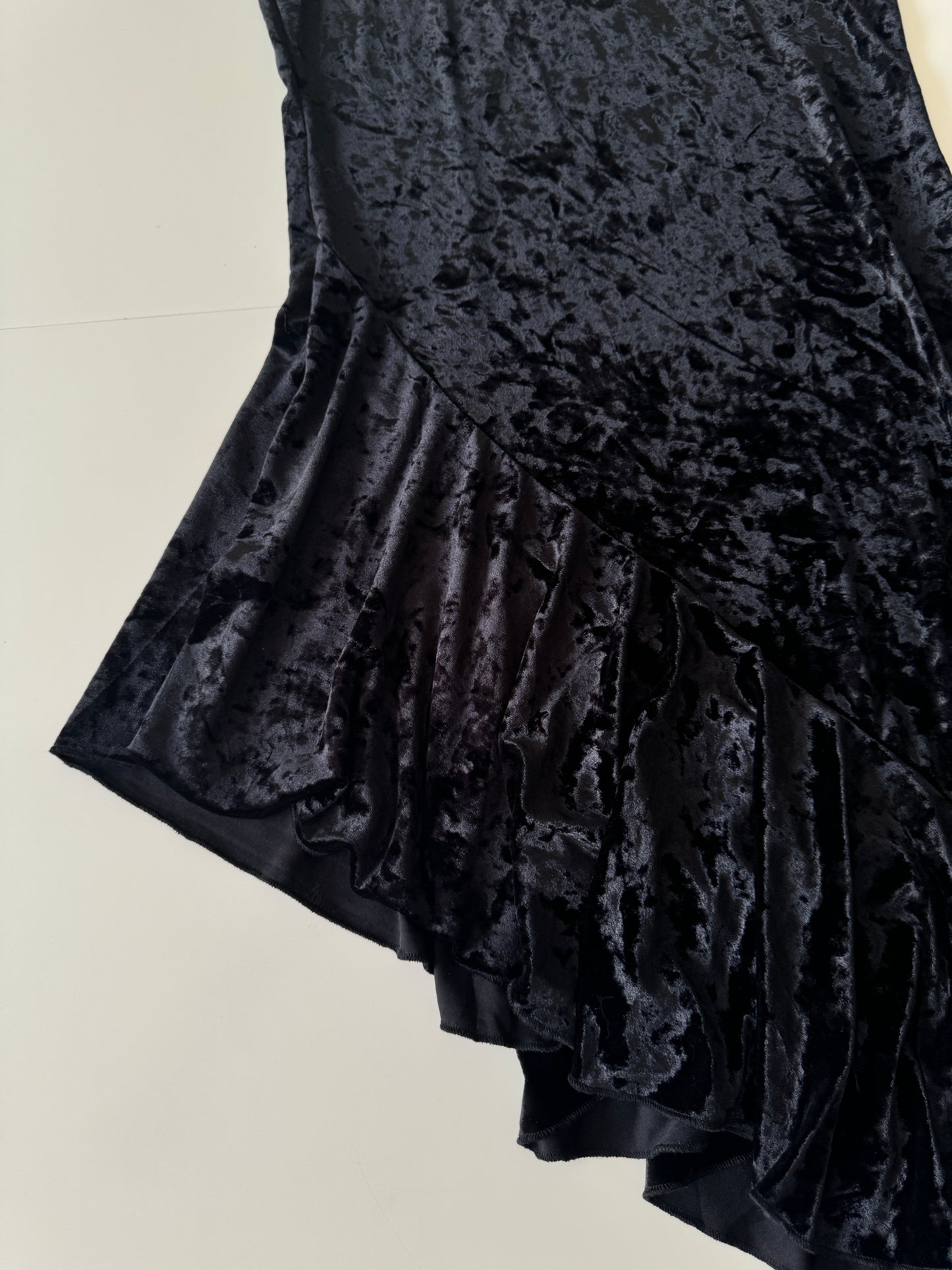 Vestido de terciopelo asimetrico, Talla S-M, Mujer
