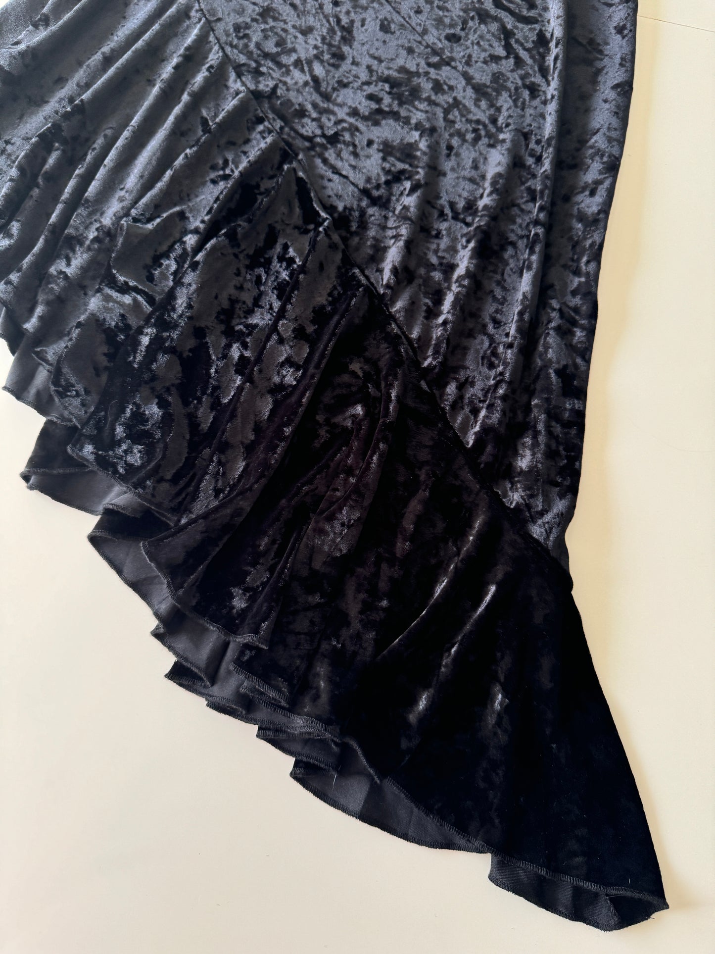 Vestido de terciopelo asimetrico, Talla S-M, Mujer
