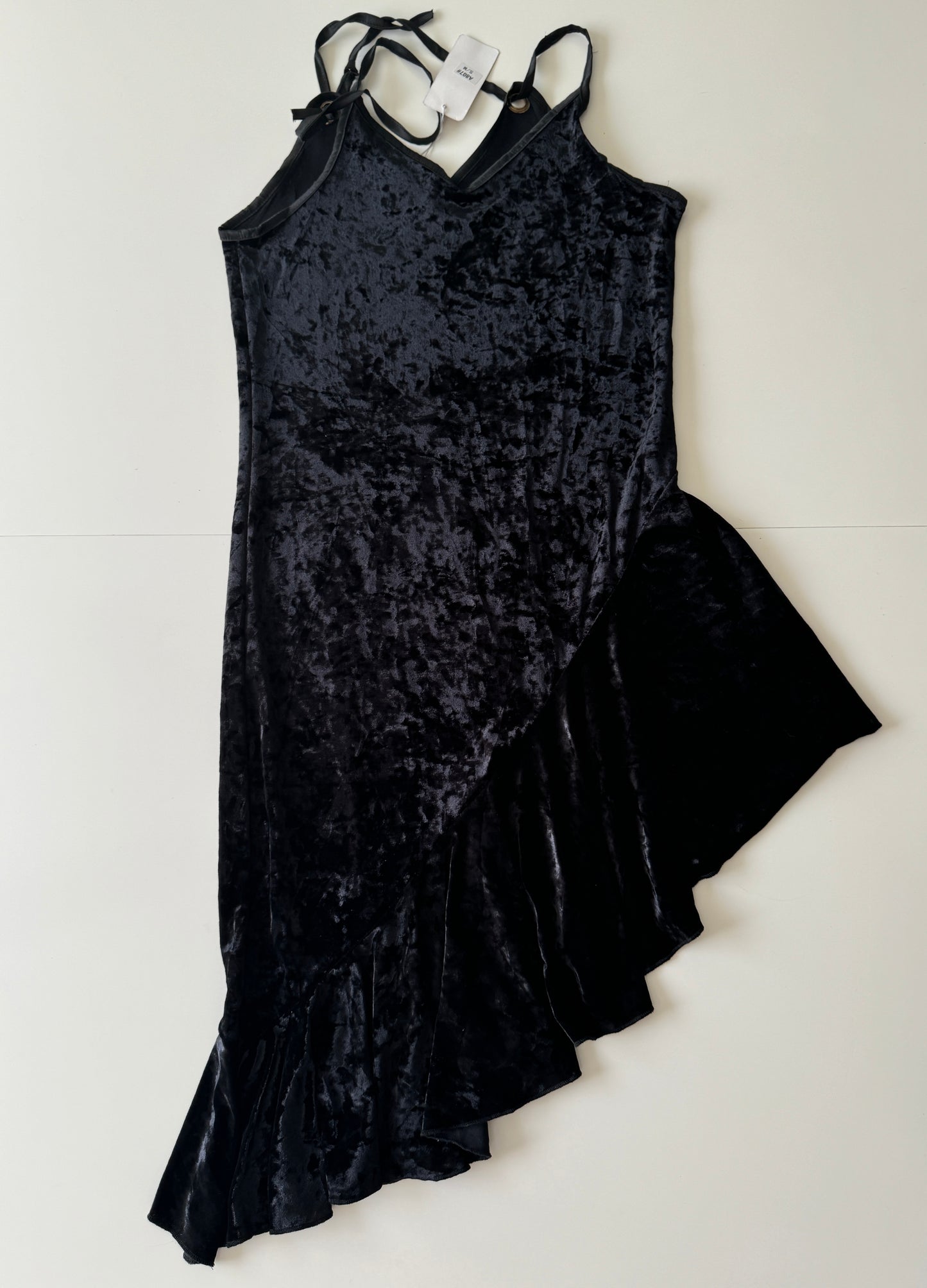 Vestido de terciopelo asimetrico, Talla S-M, Mujer