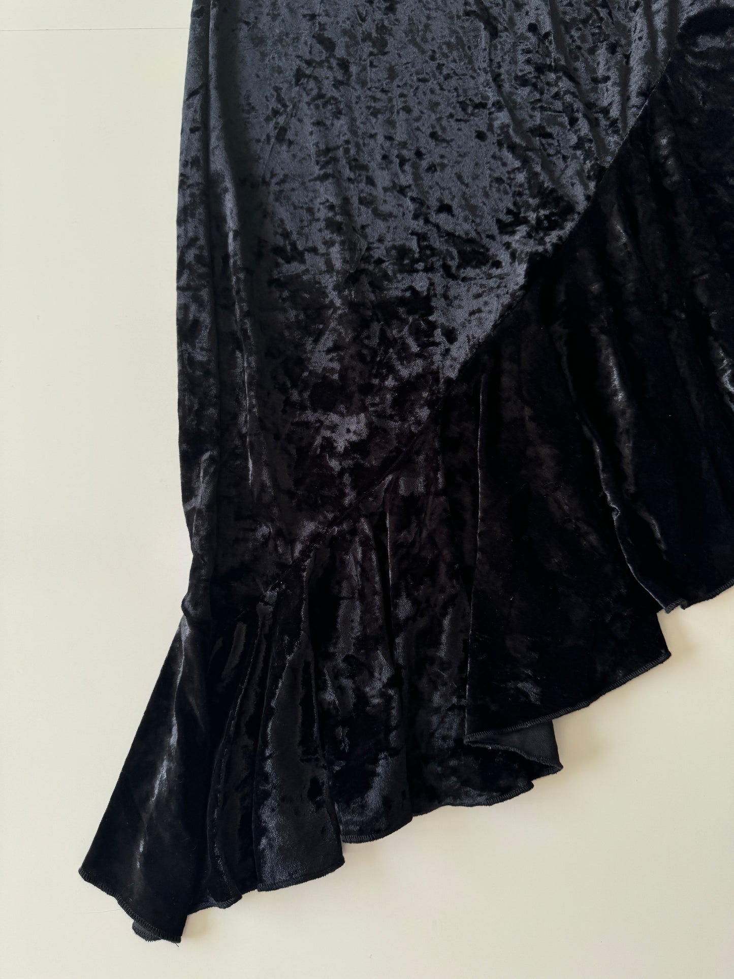 Vestido de terciopelo asimetrico, Talla S-M, Mujer