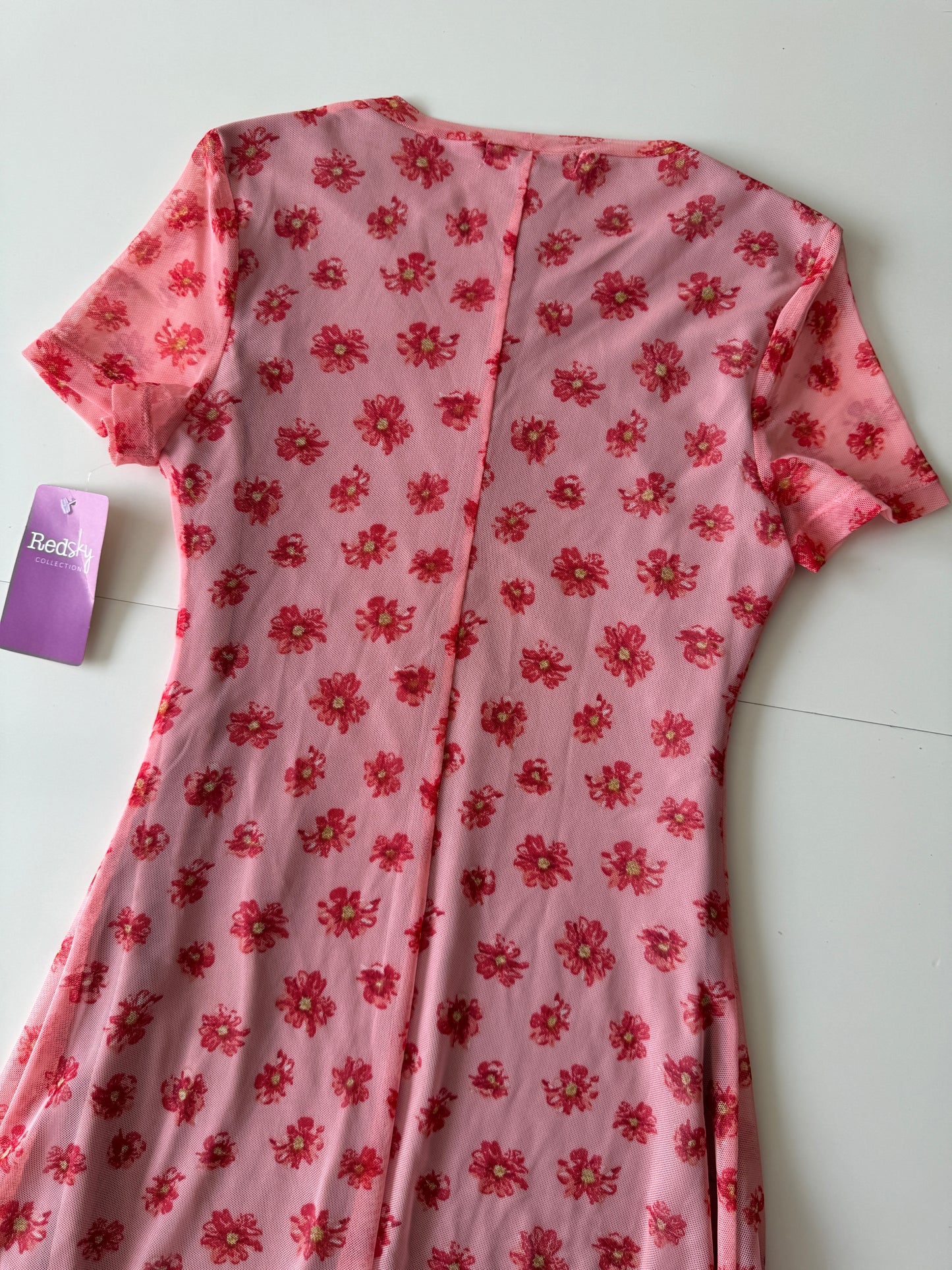 Vestido de mesh estampado, Talla Mujer XS, Teen 18 años