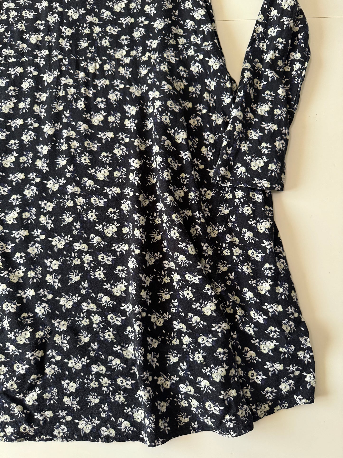 Vestido negro estampado, Talla 4, S, Mujer