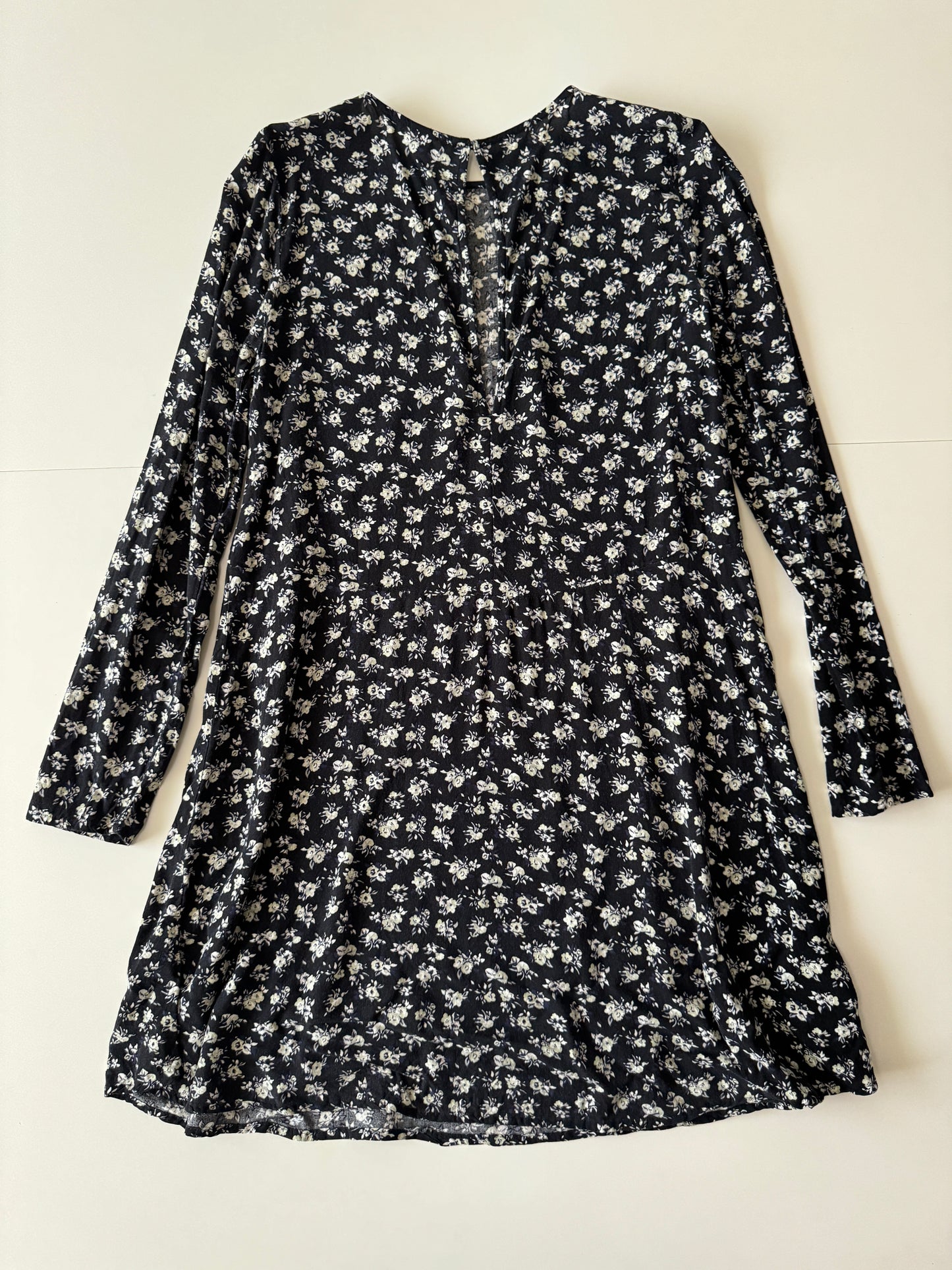Vestido negro estampado, Talla 4, S, Mujer