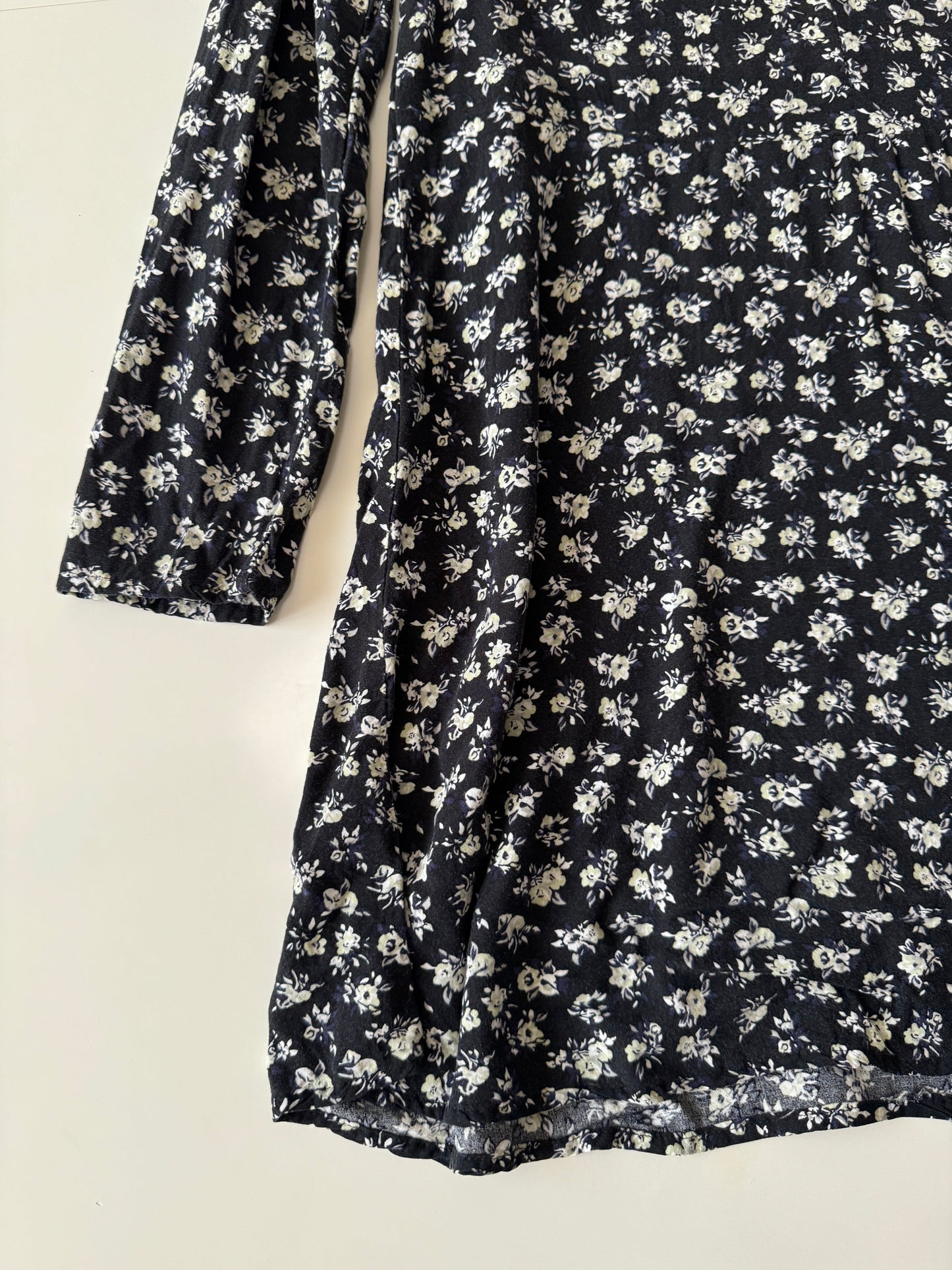 Vestido negro estampado, Talla 4, S, Mujer