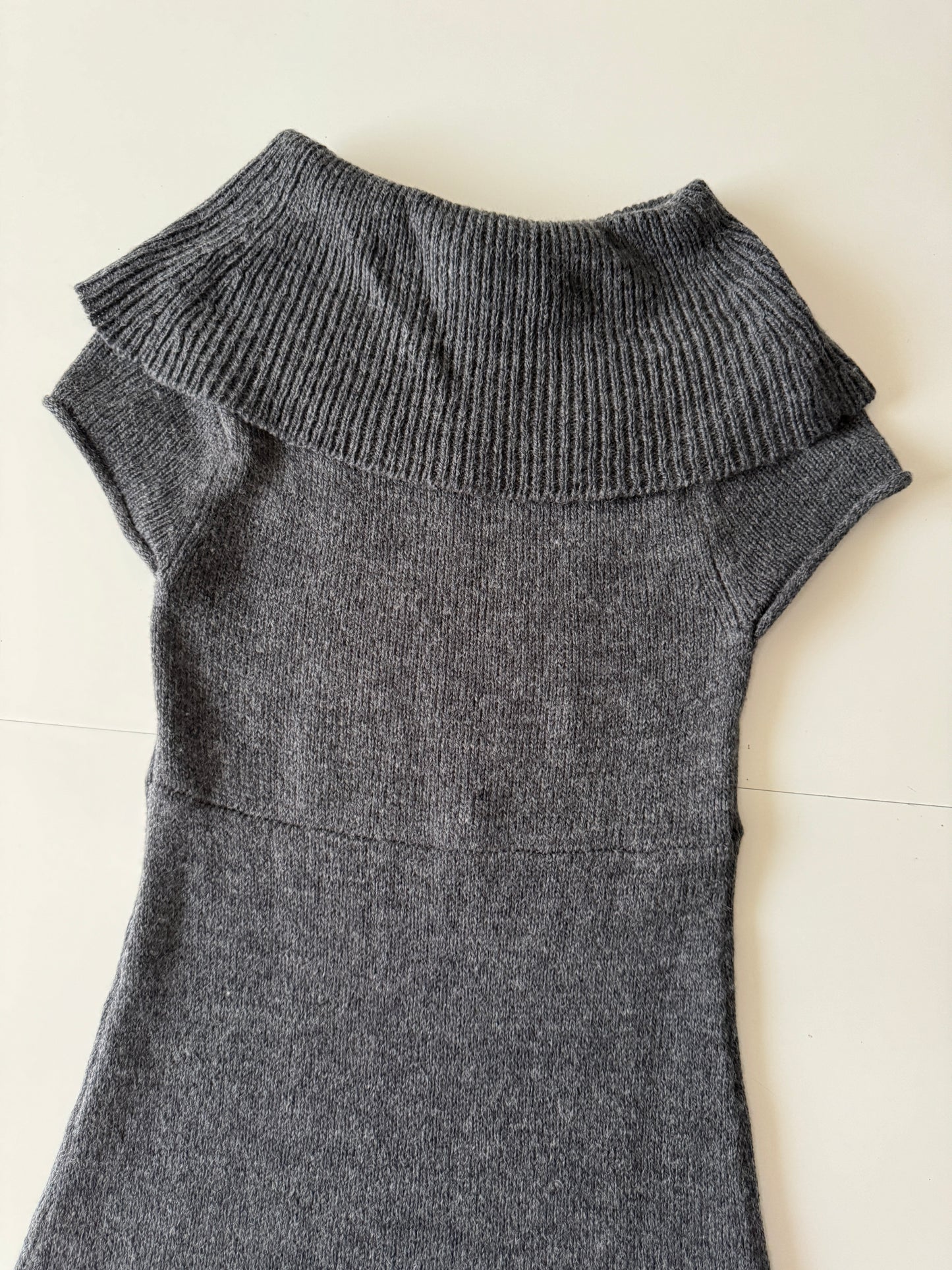 Vestido de punto gris, Talla S, Mujer