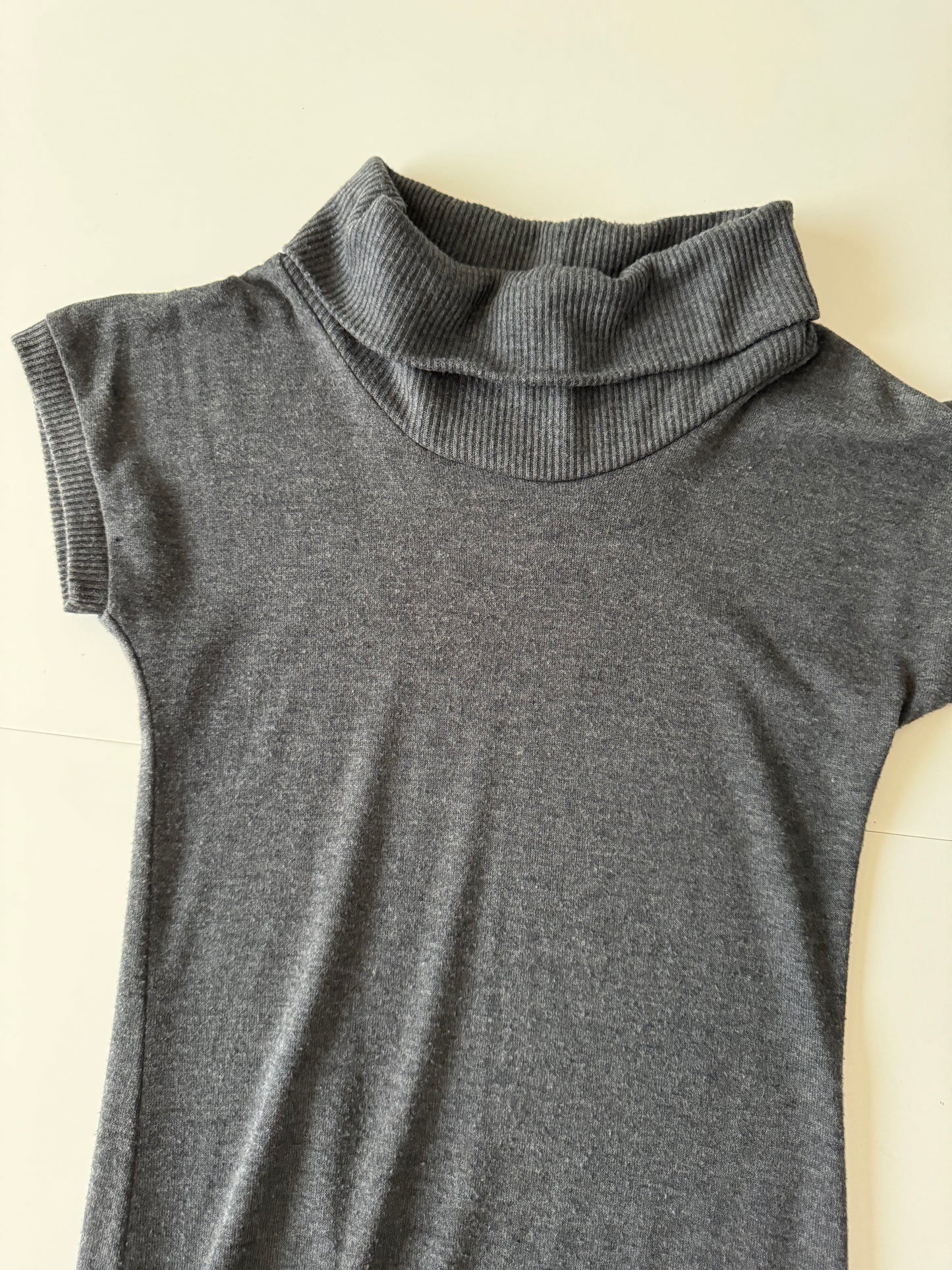 Vestido gris de punto, Talla S, Mujer