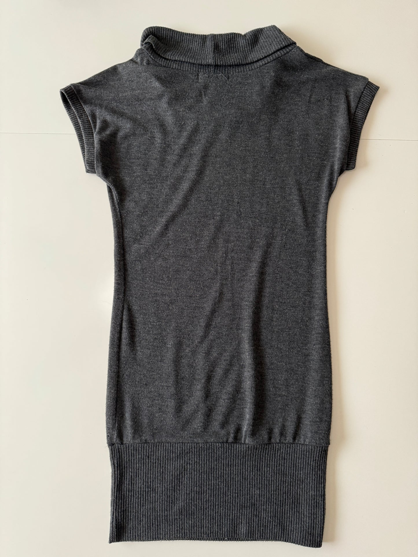 Vestido gris de punto, Talla S, Mujer