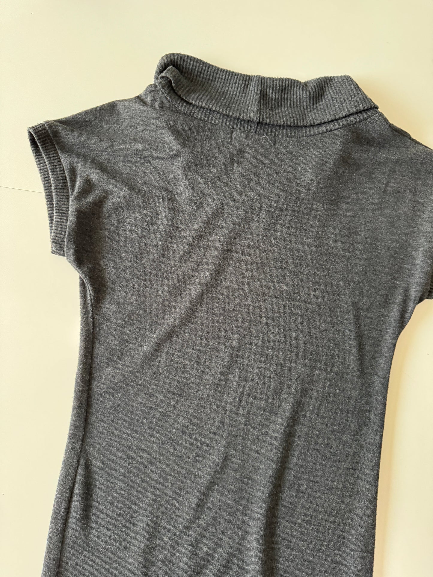 Vestido gris de punto, Talla S, Mujer
