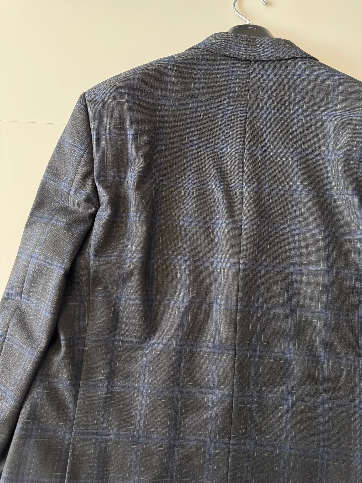 Blazer de cuadros gris, Talla 42R, L, Hombre