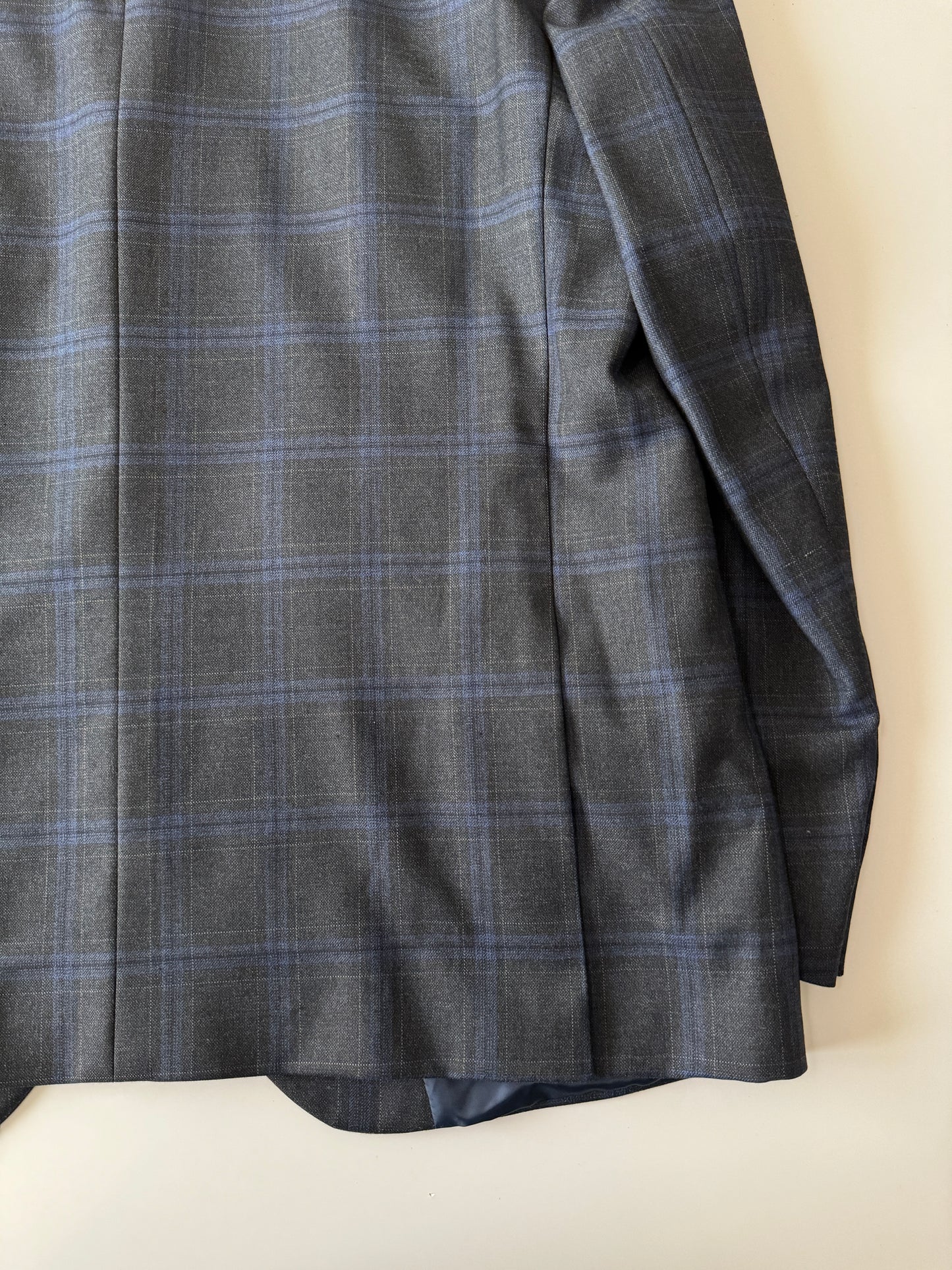 Blazer de cuadros gris, Talla 42R, L, Hombre