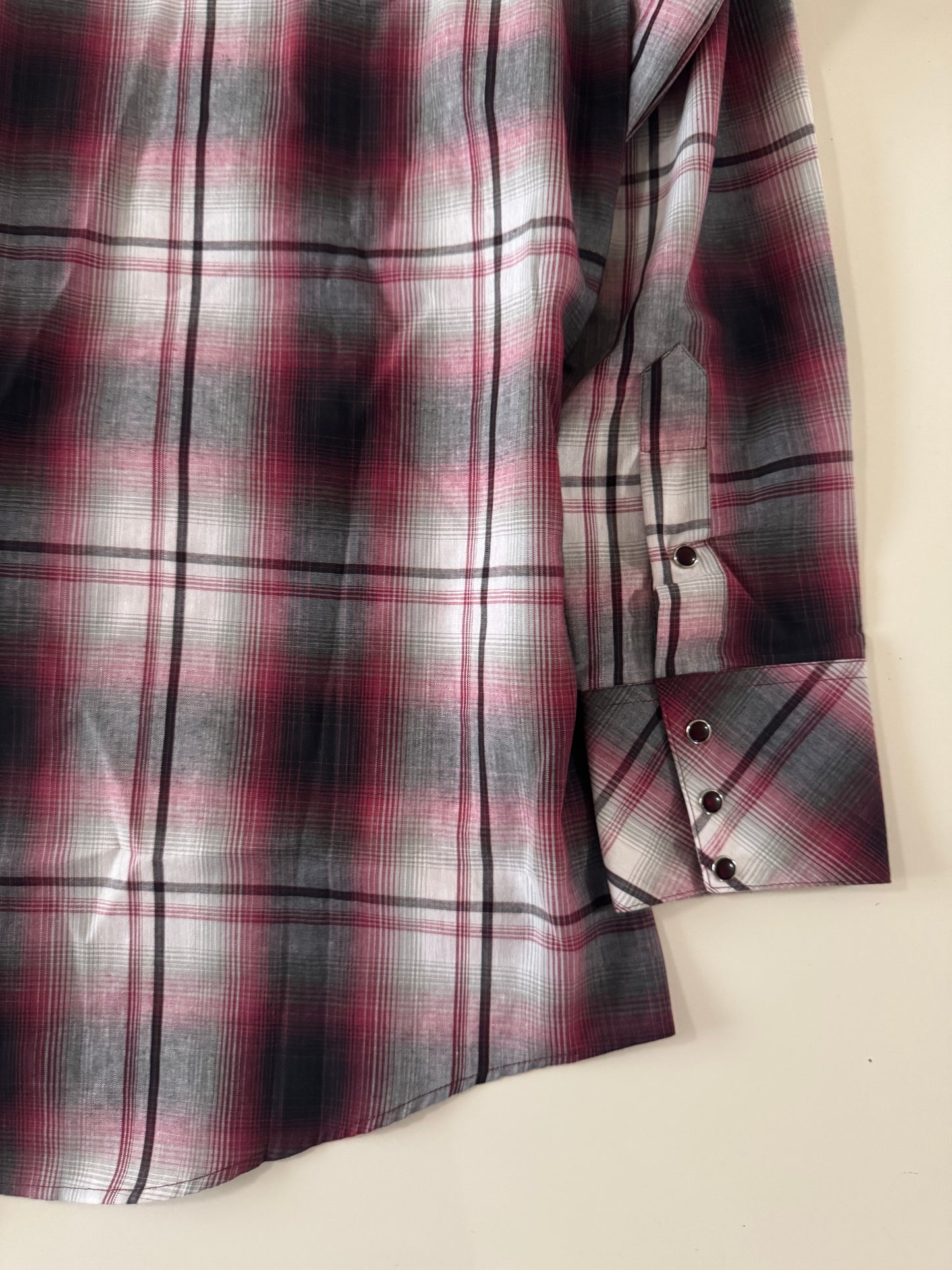Camisa vaquera roja con gris, Talla L, Hombre, Red Rider