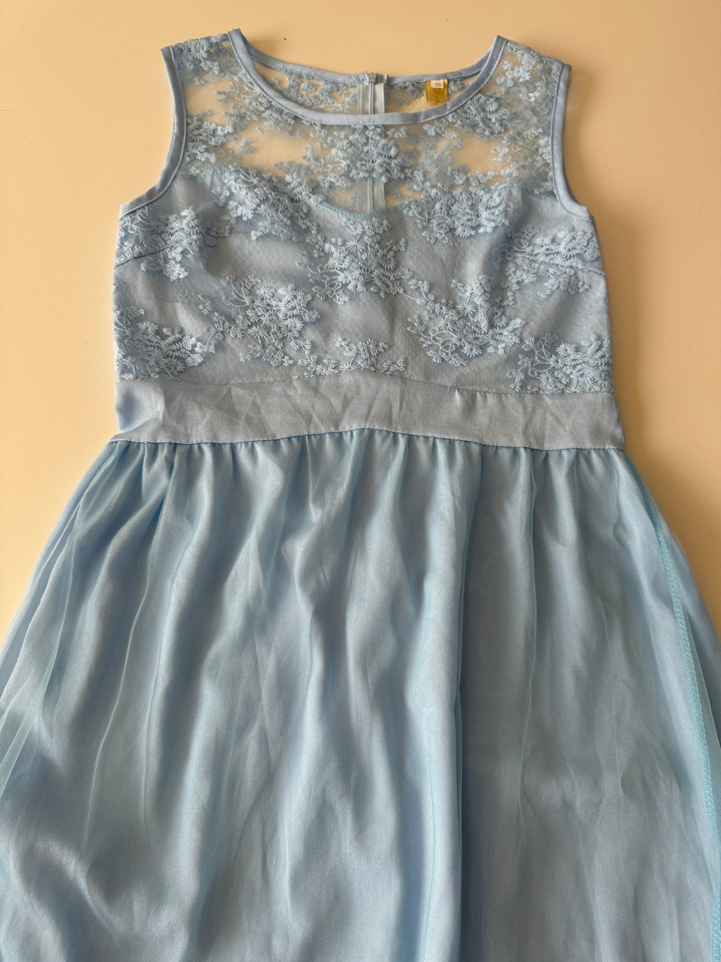 Vestido de encaje celeste, Talla S, Mujer