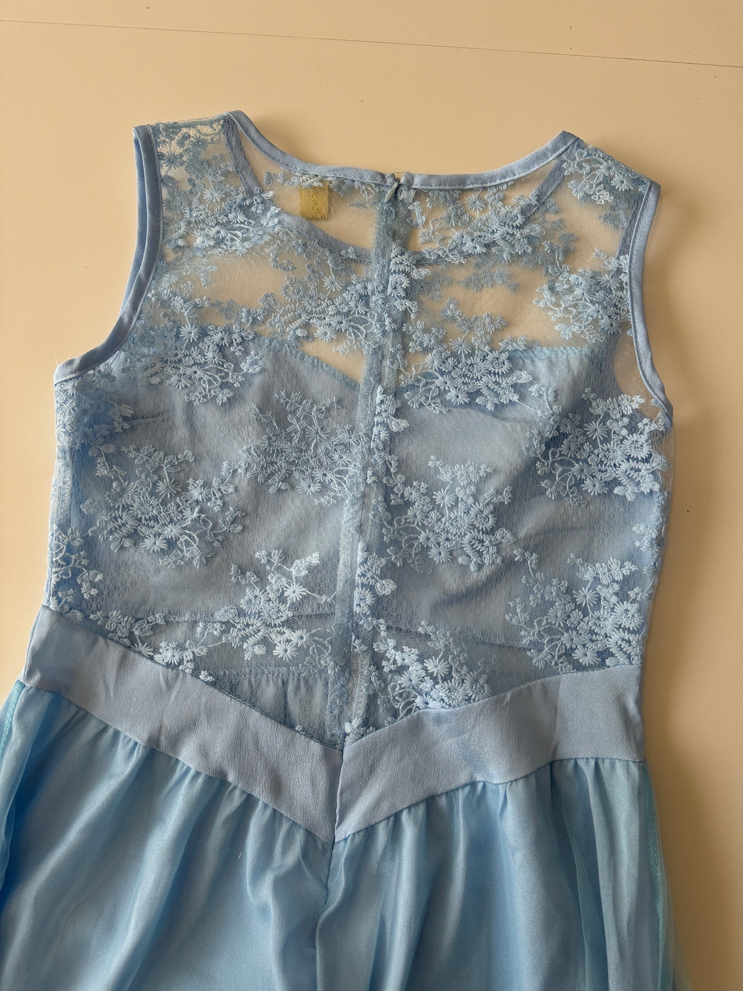 Vestido de encaje celeste, Talla S, Mujer