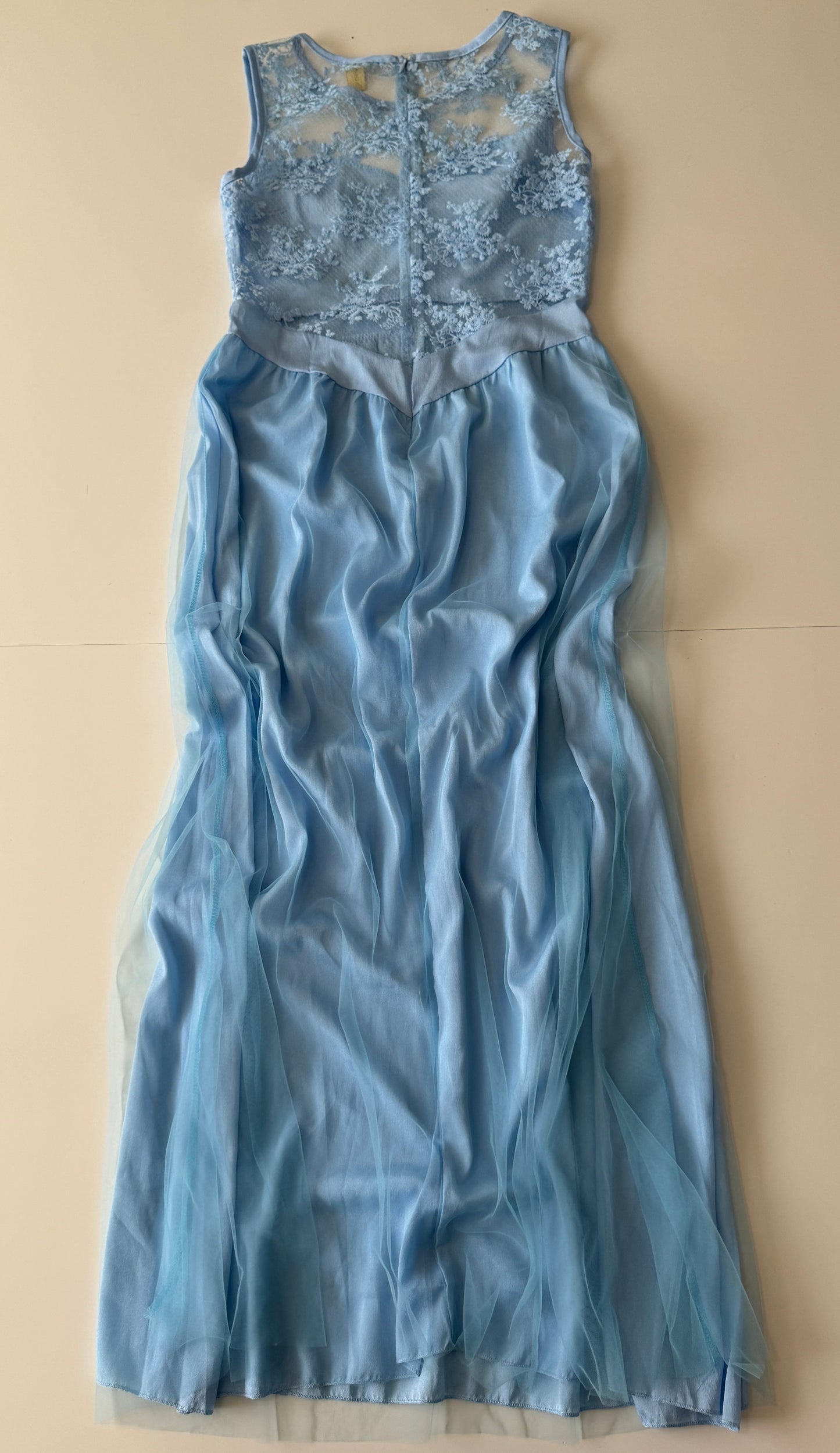 Vestido de encaje celeste, Talla S, Mujer