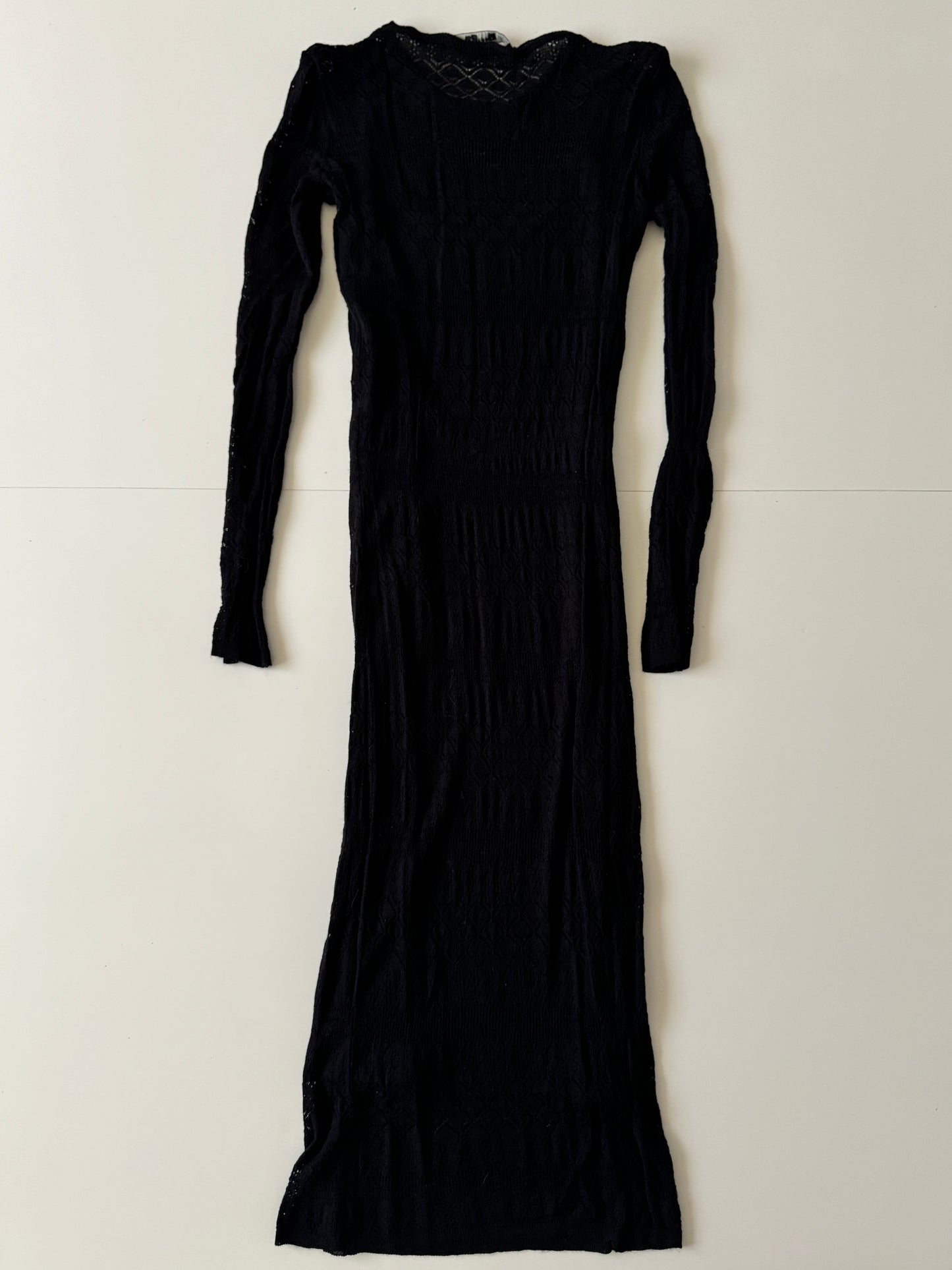 Vestido negro tejido, Talla S, Mujer