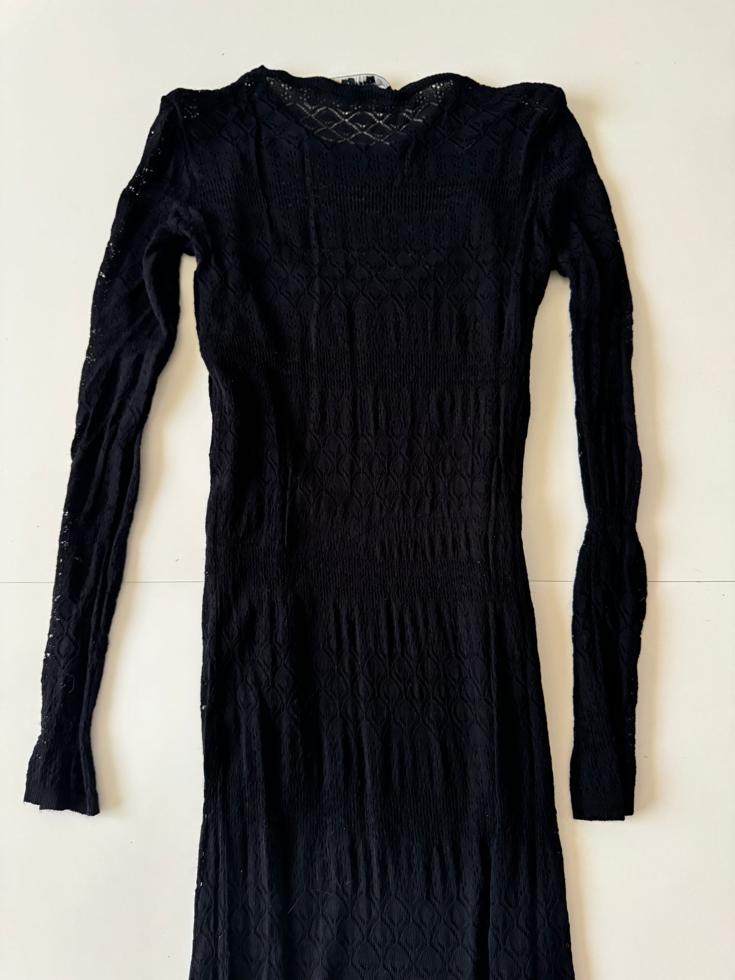 Vestido negro tejido, Talla S, Mujer