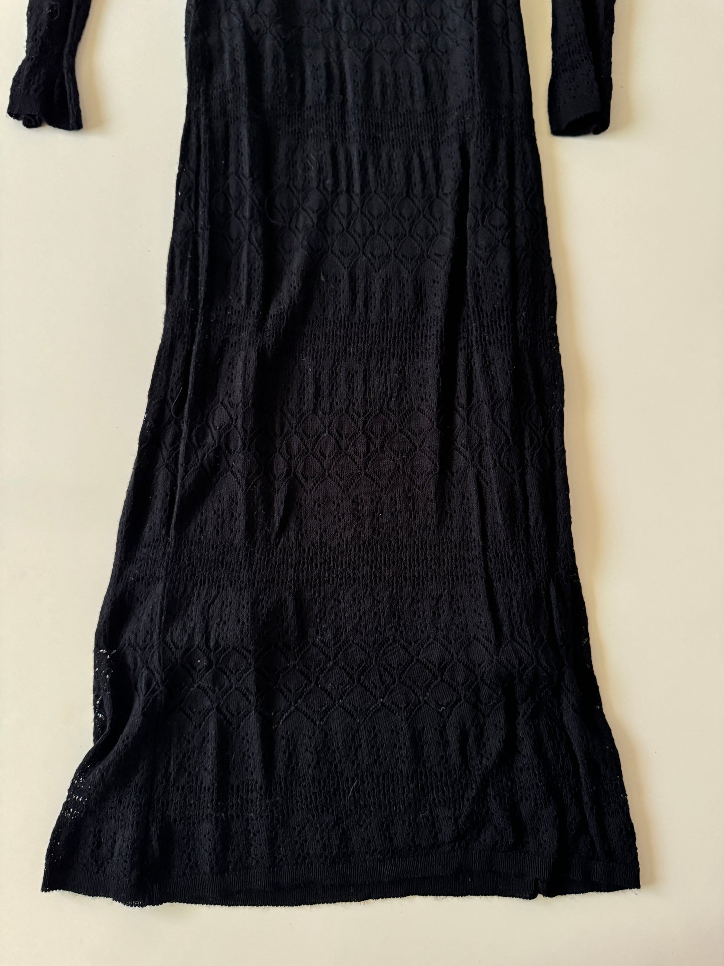 Vestido negro tejido, Talla S, Mujer
