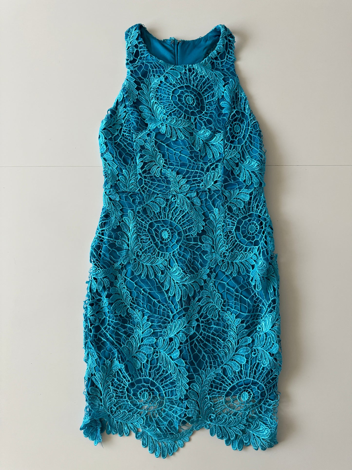 Vestido de encaje turquesa, Talla S, Mujer