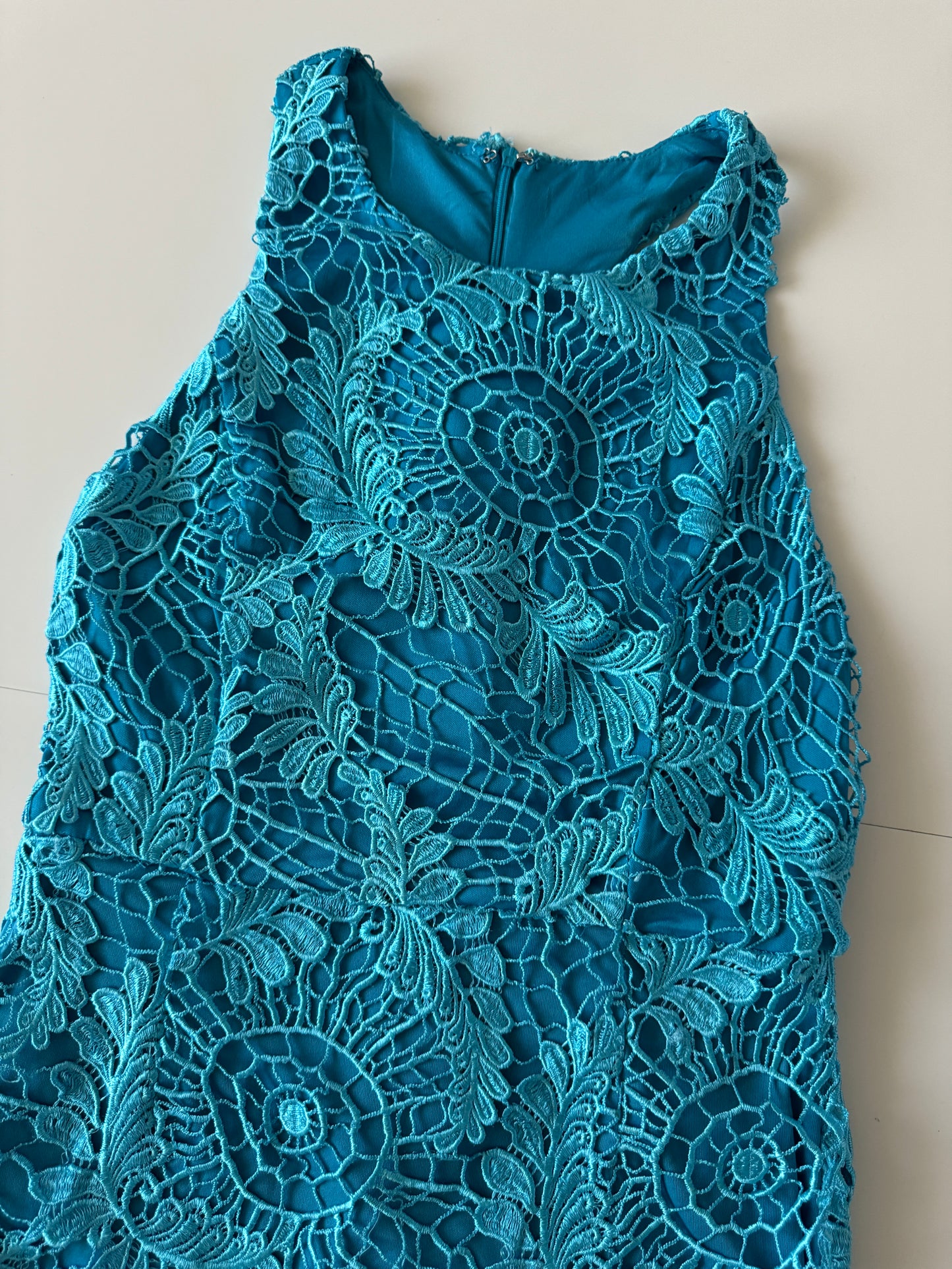 Vestido de encaje turquesa, Talla S, Mujer