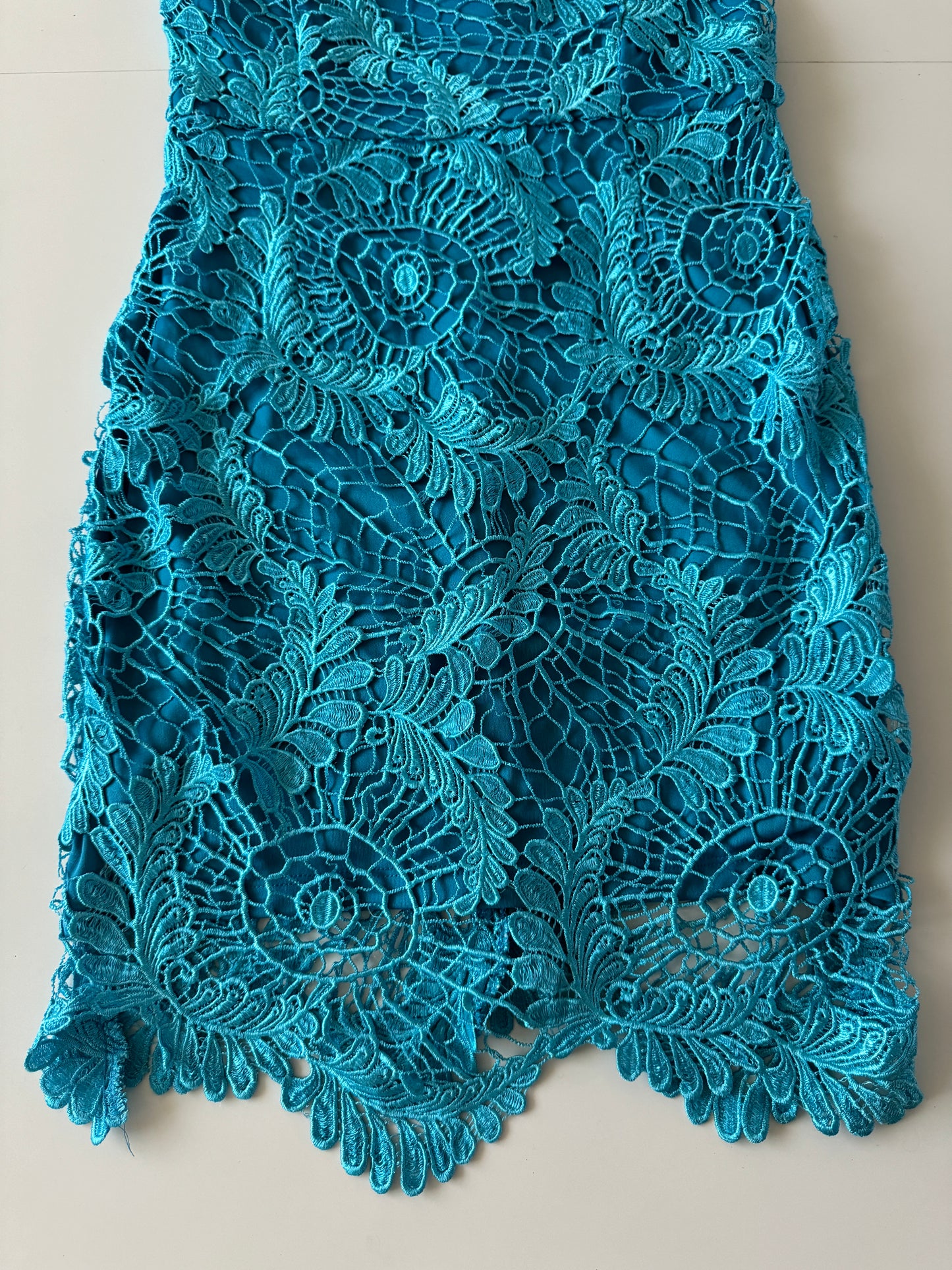 Vestido de encaje turquesa, Talla S, Mujer