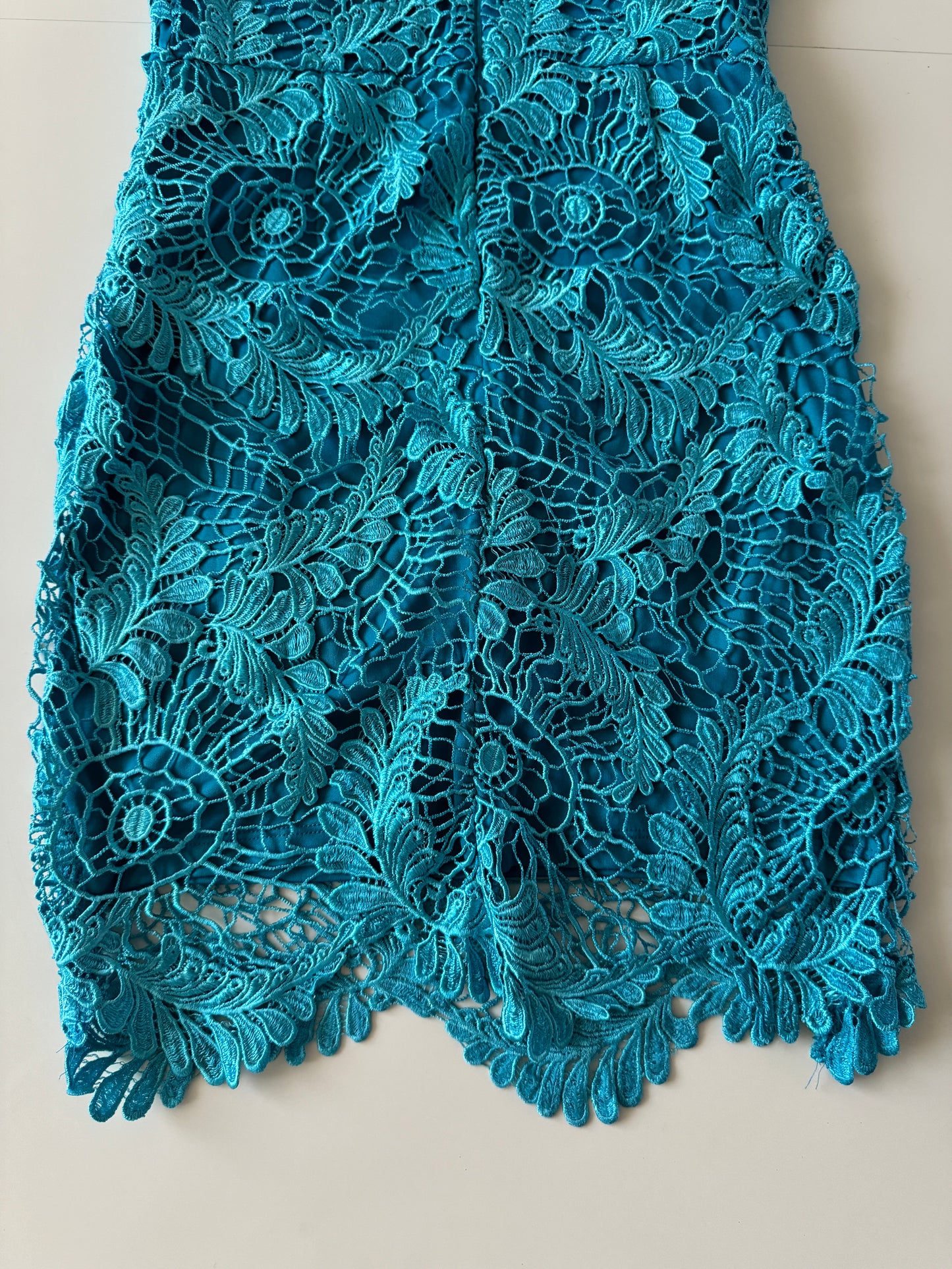 Vestido de encaje turquesa, Talla S, Mujer