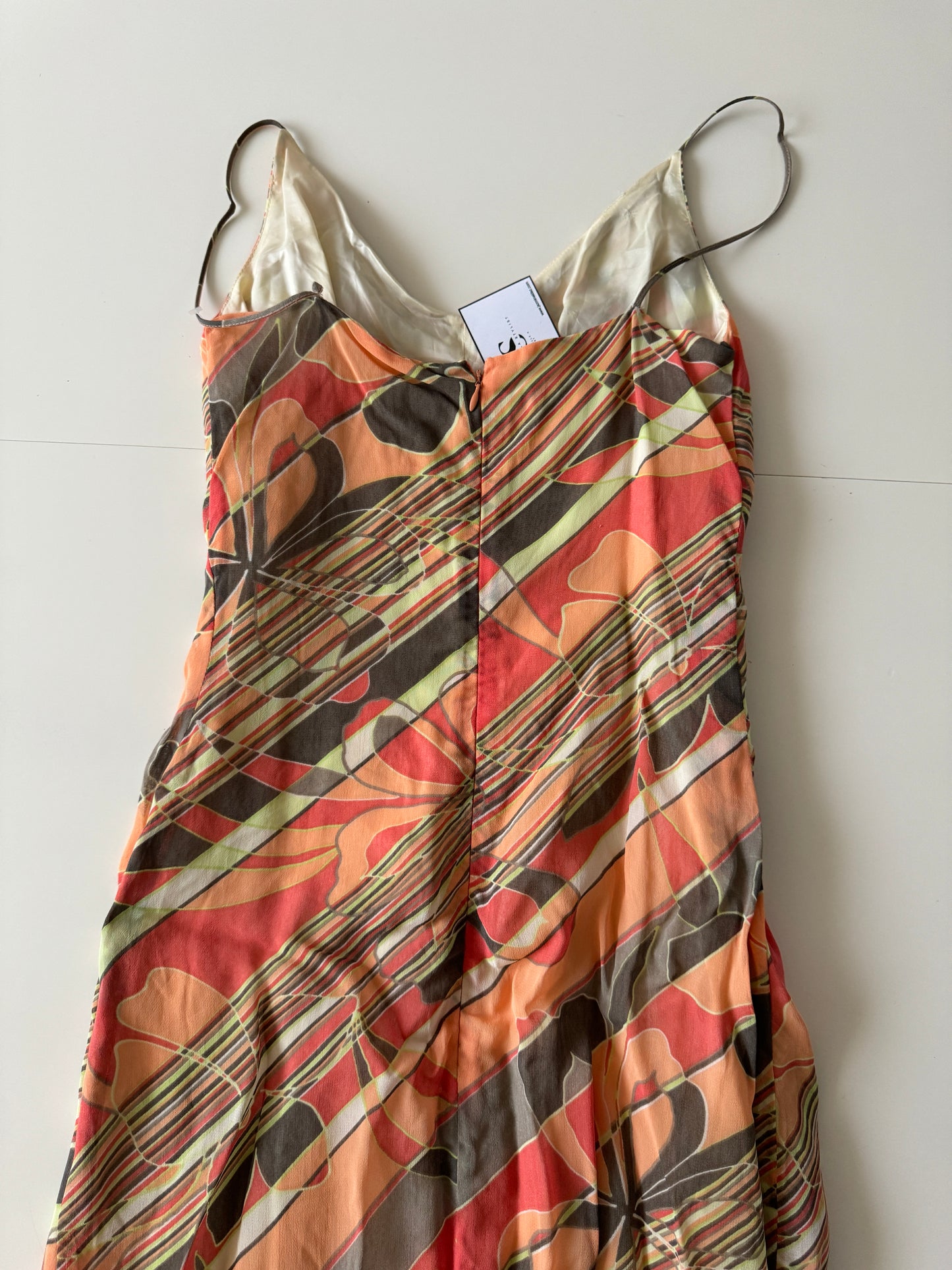 Slip dress estampado, Talla 8, M, Mujer