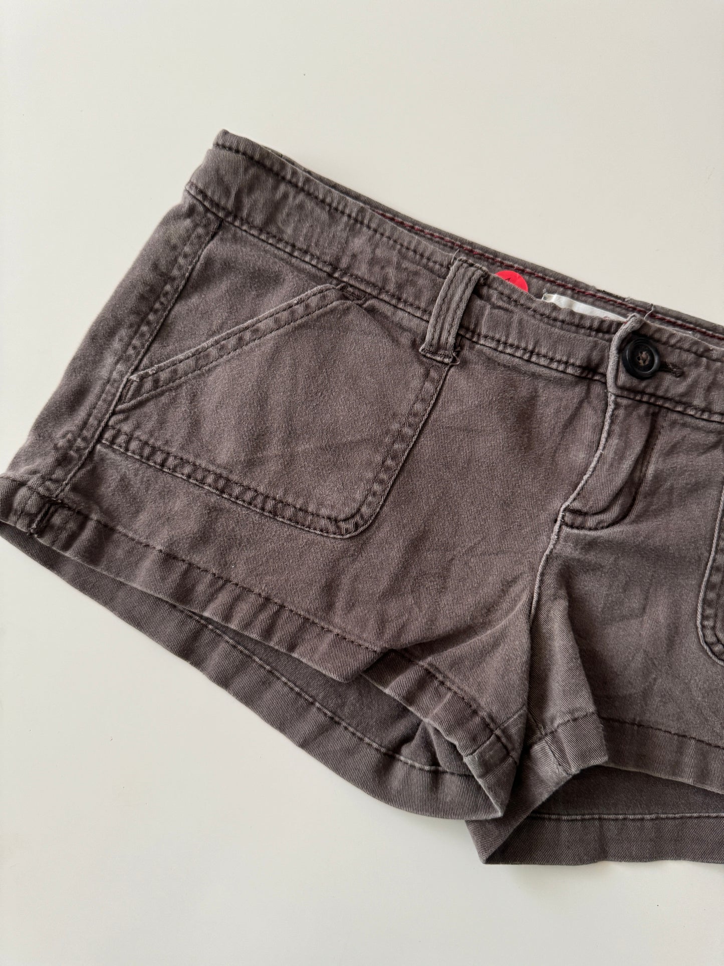 Mini shorts, tiro bajo, cafes, Talla 1 Stretch, S, Mujer