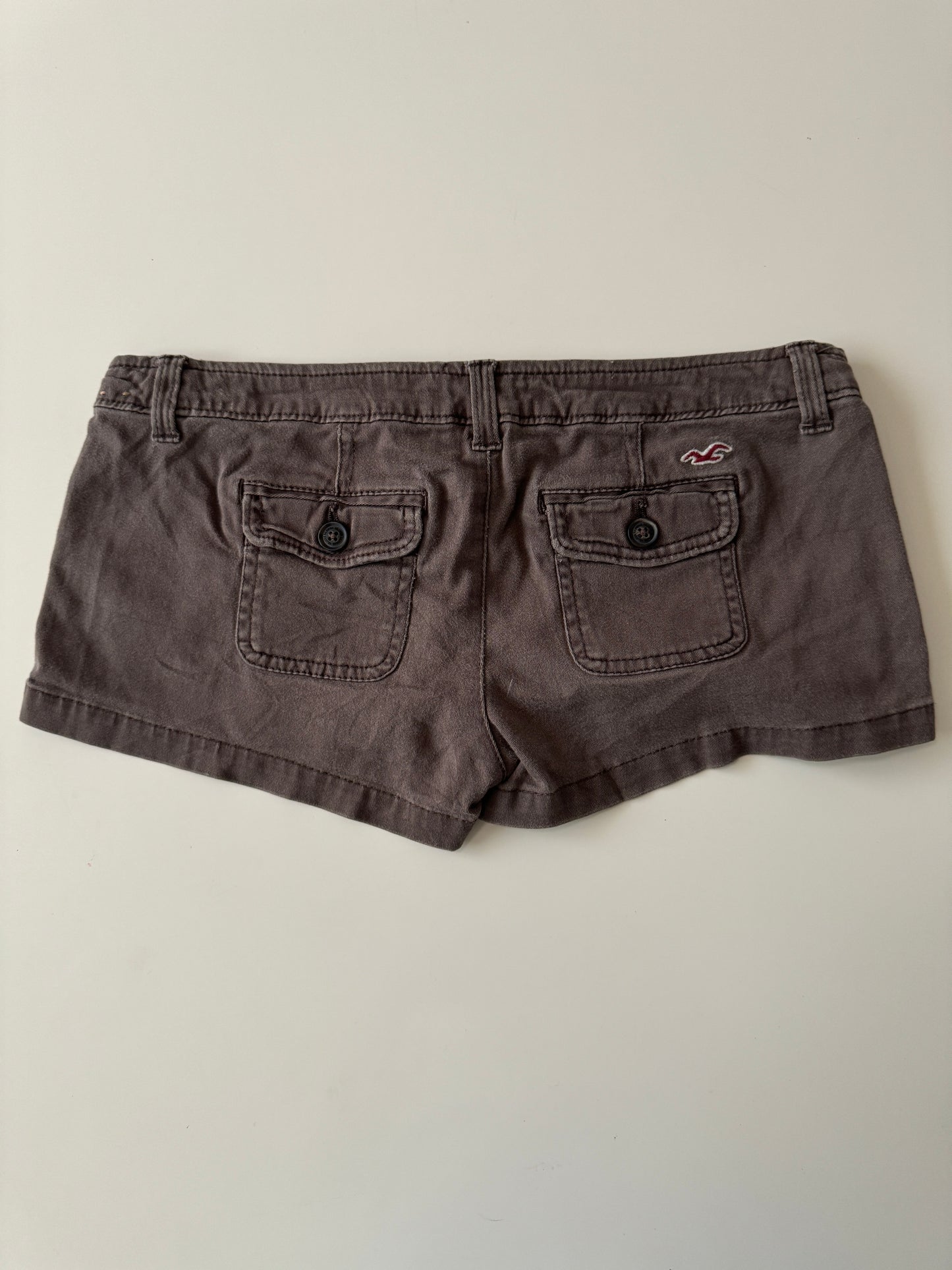 Mini shorts, tiro bajo, cafes, Talla 1 Stretch, S, Mujer